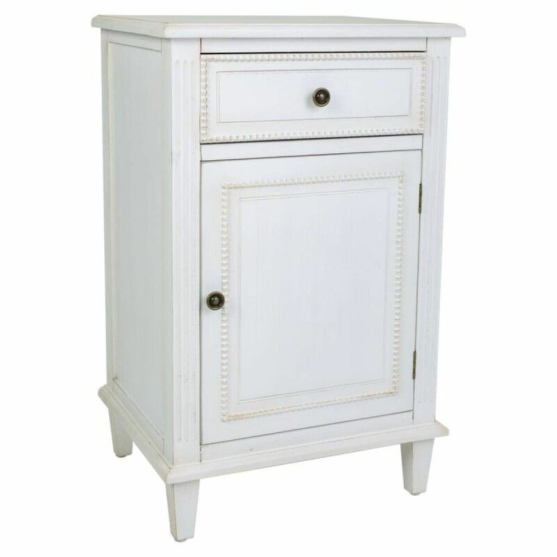 Table De Nuit Alexandra House Living Blanc 36 X 72 X 45 Cm