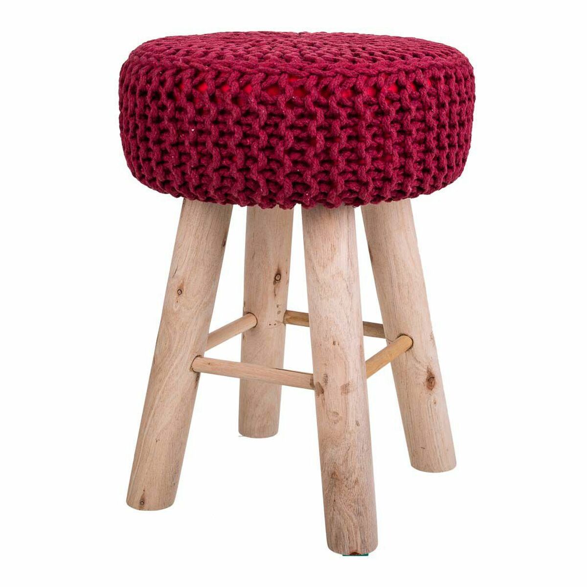 Tabouret Alexandra House Living Bordeaux Bambou Éponge Bois Mdf 32 X 44 X 32 Cm