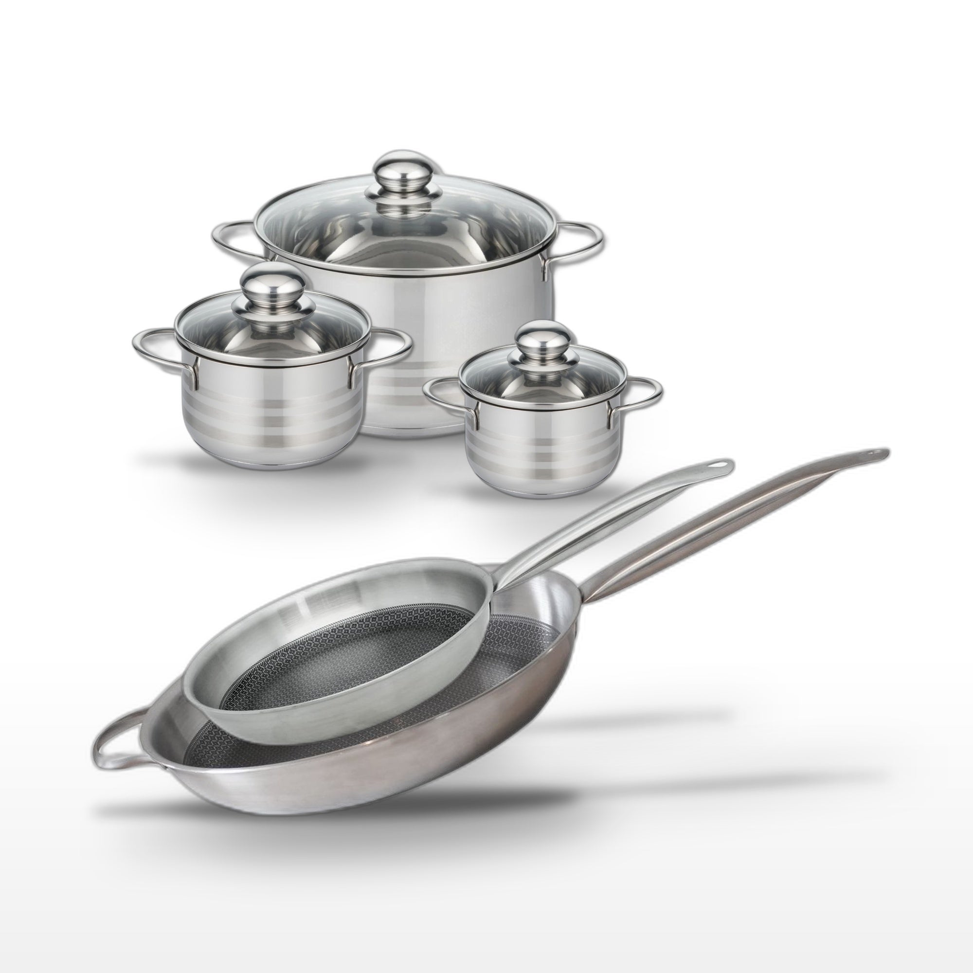 Batterie De Cuisine 1 Poêle 28cm + 3 Faitouts Relief Solution