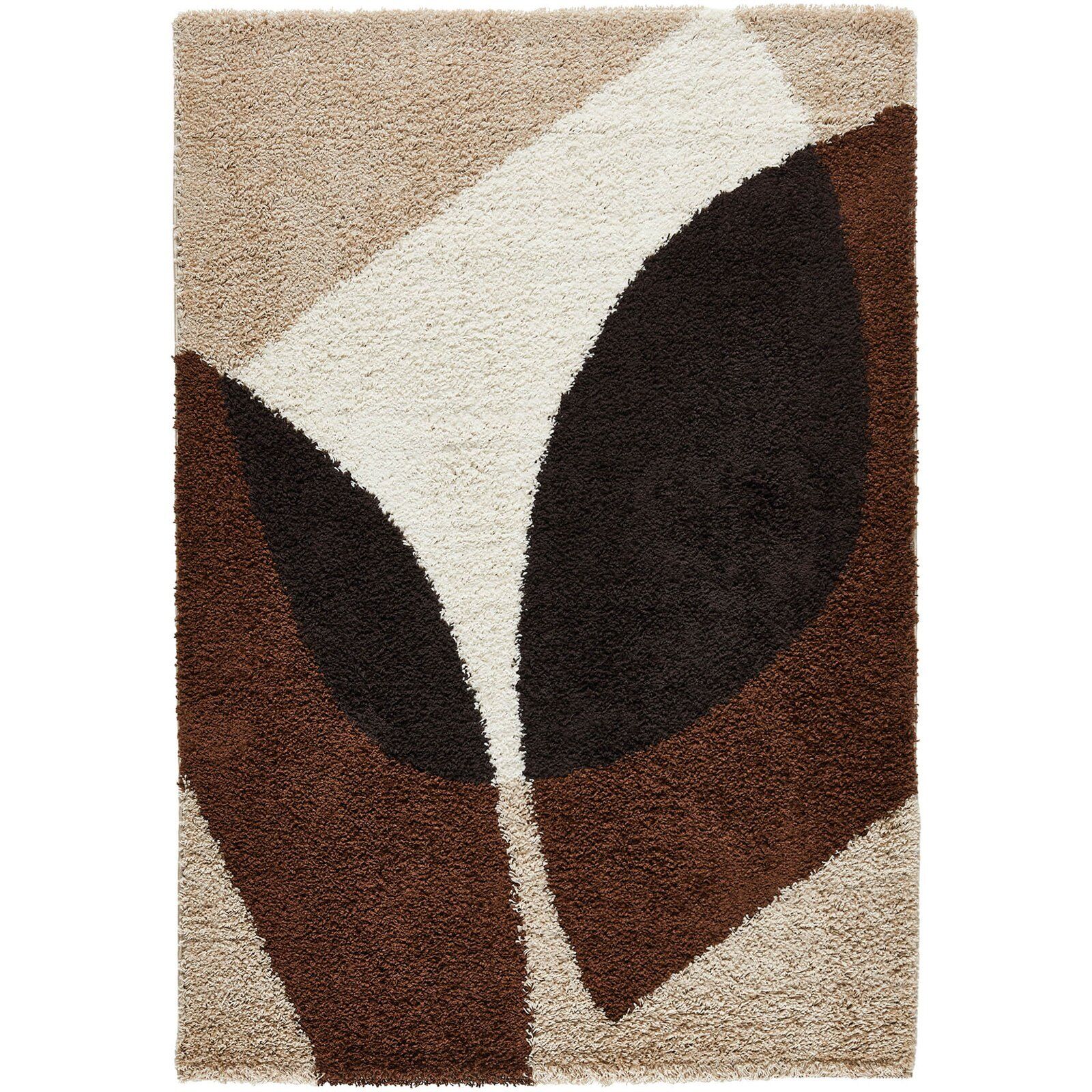 Tapis Palerme Géométrique Marron Intérieur 1800g/m² - 80 X 140 Cm