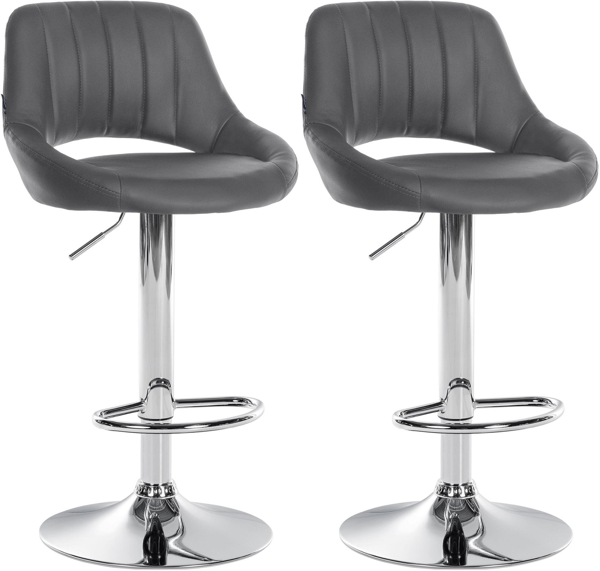 Lot De 2 Tabourets De Bar Milet Simili Cuir C Gris