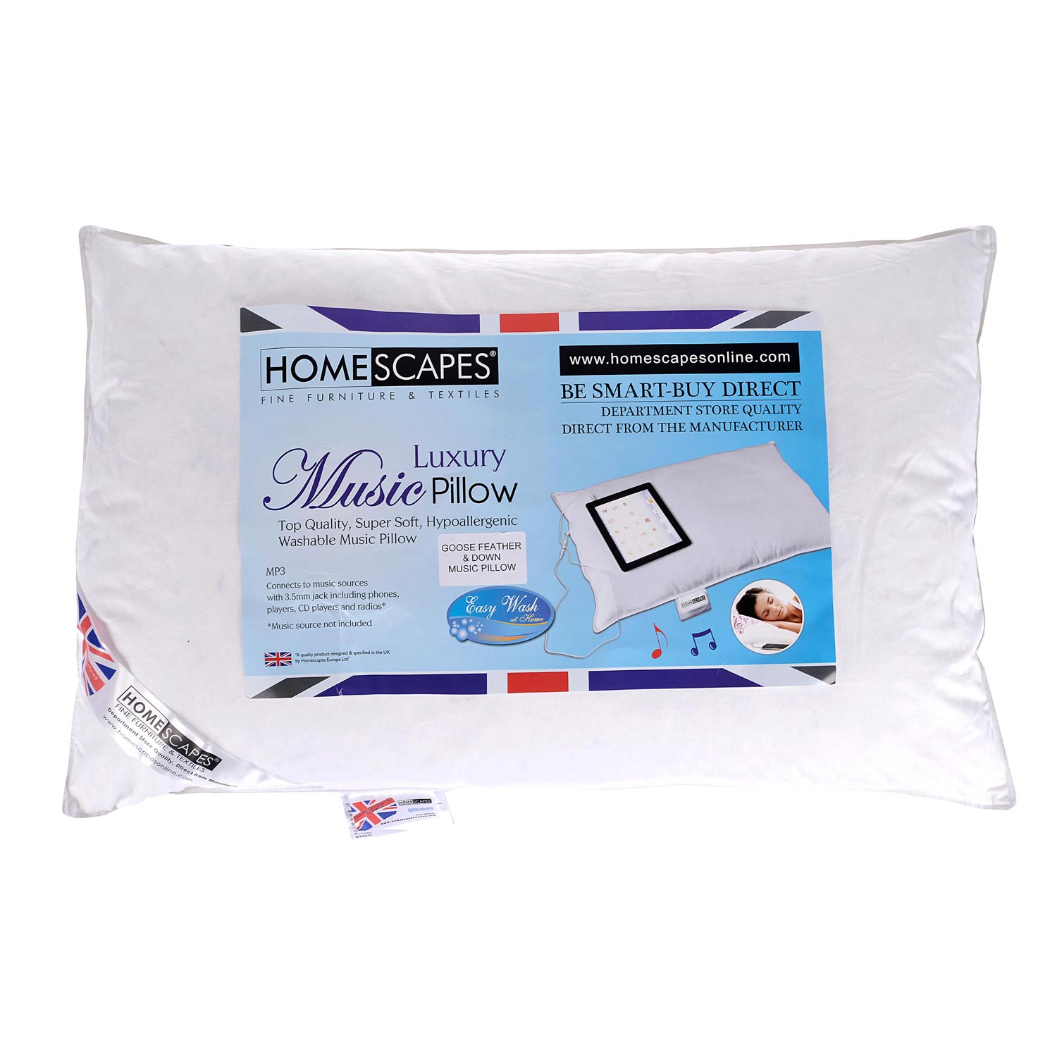 Oreiller Musical 50x75cm - Plumes Et Duvet D'oie - Homescapes