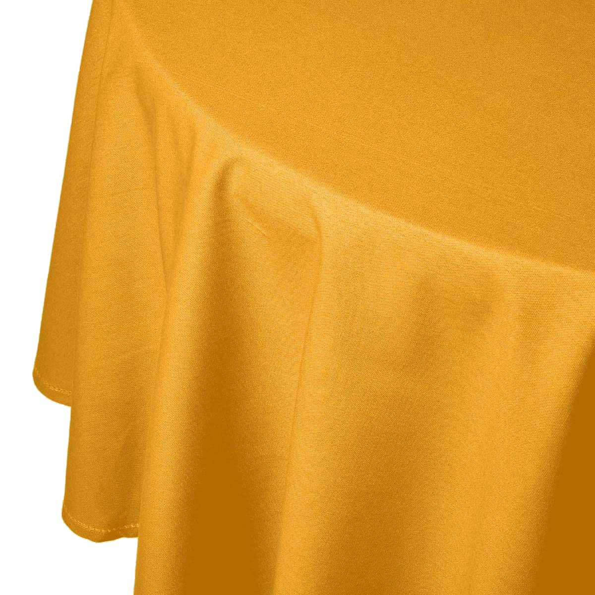 Nappe De Table Ronde En Coton Unie Jaune Moutarde - 178cm - Homescapes