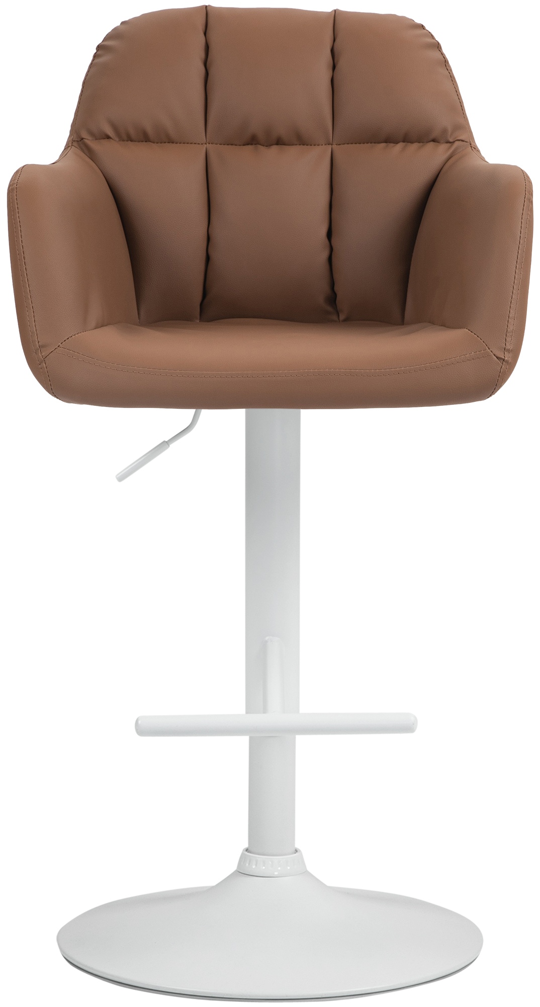 Tabouret De Bar Natoma Simili Cuir Blanc Marron Clair