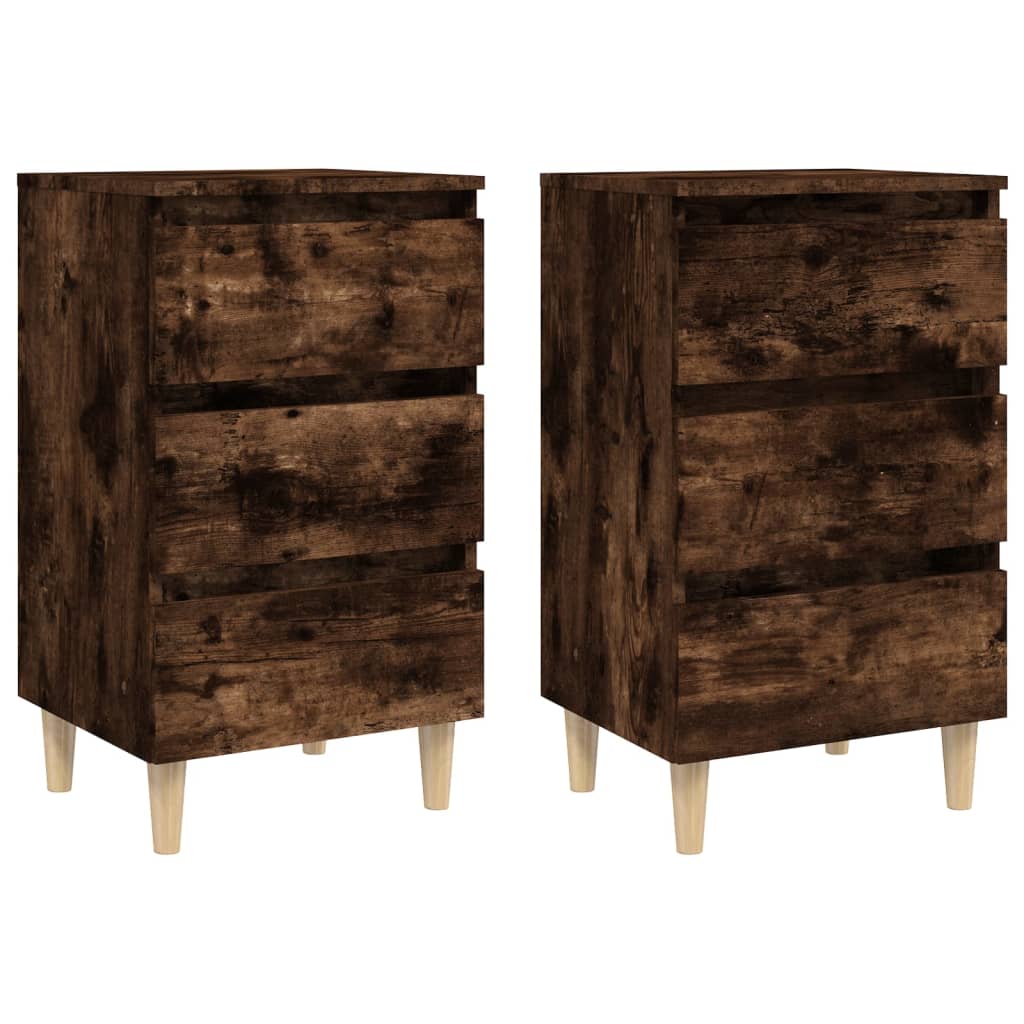 Lot De 2 Tables De Chevet Avec 3 Tiroirs 40 X 35 X 69 Dec035973