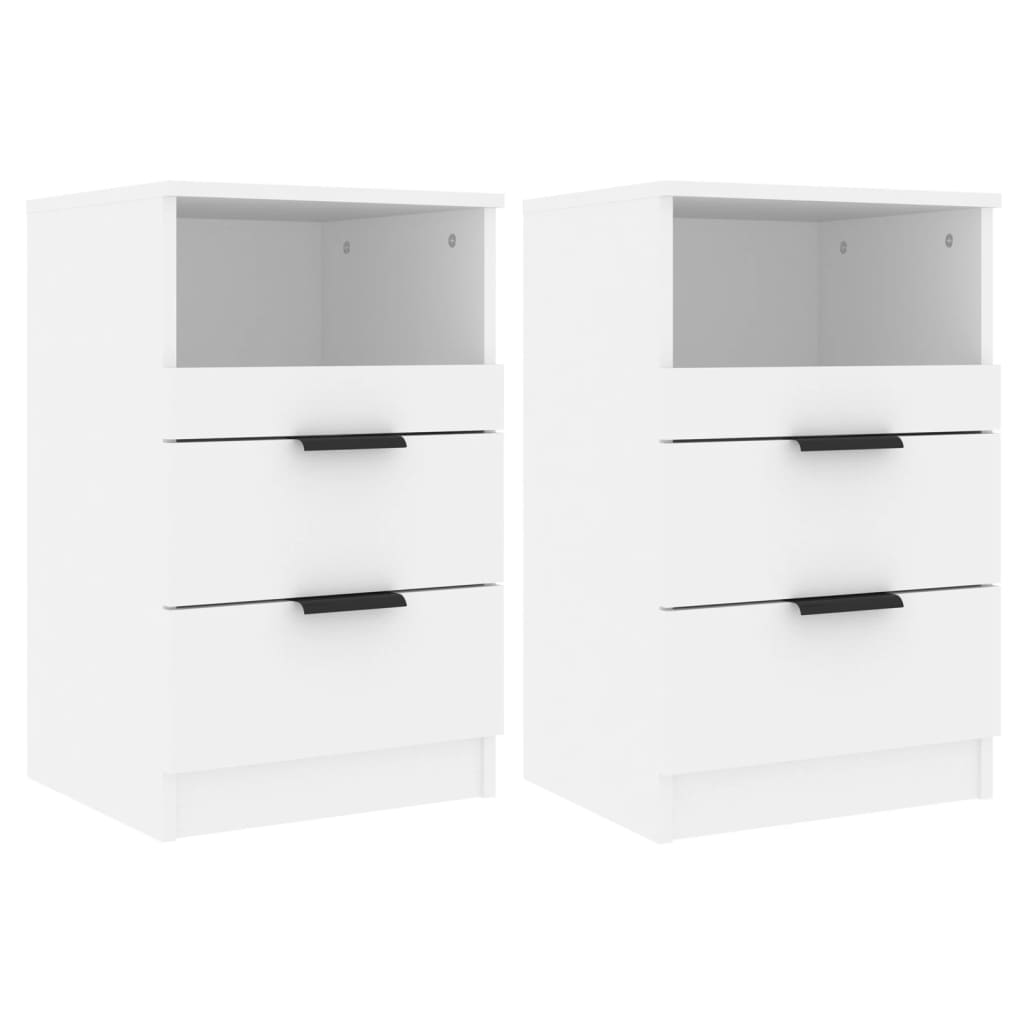 Lot De 2 Tables De Chevet Avec Tiroirs Et Compartiment Ouvert 40 X 36 Dec034979