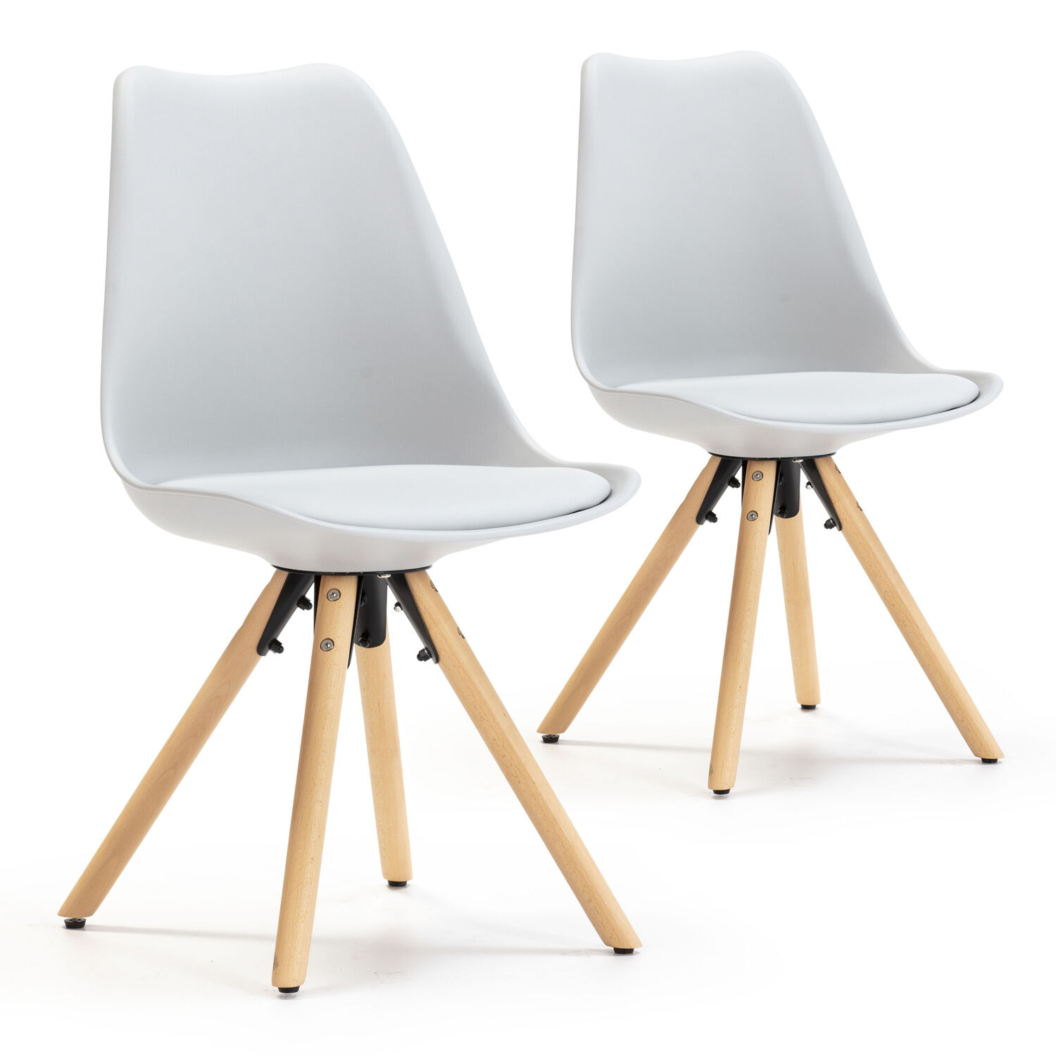 Set De 2 Chaises Salle À Manger Jeff Style Nordique Gris, 54 Cm X 49 Cm X 84 Cm