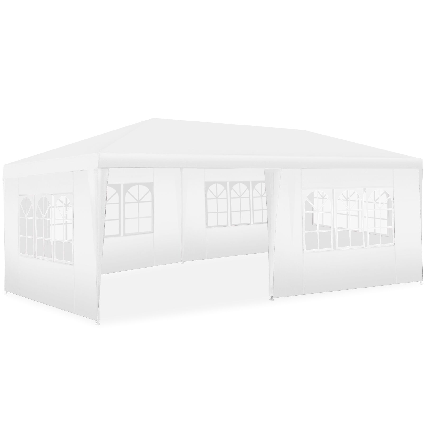 Pavillon Imperméable 6x3 M Avec 5 Parties Latérales Amovibles Blanc