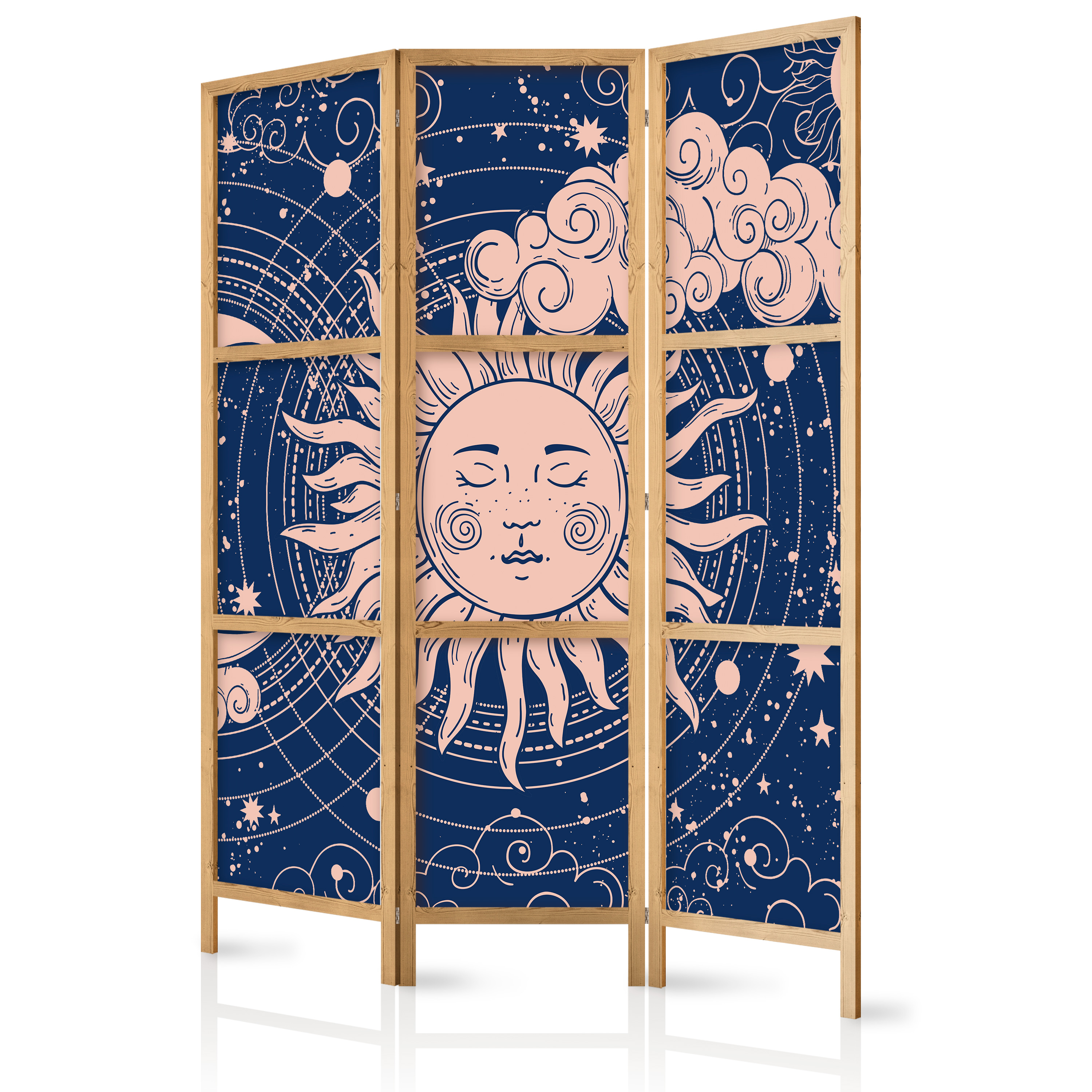 Paravent Japonais -illustration Du Soleil Et De La Lunemarine 135x172