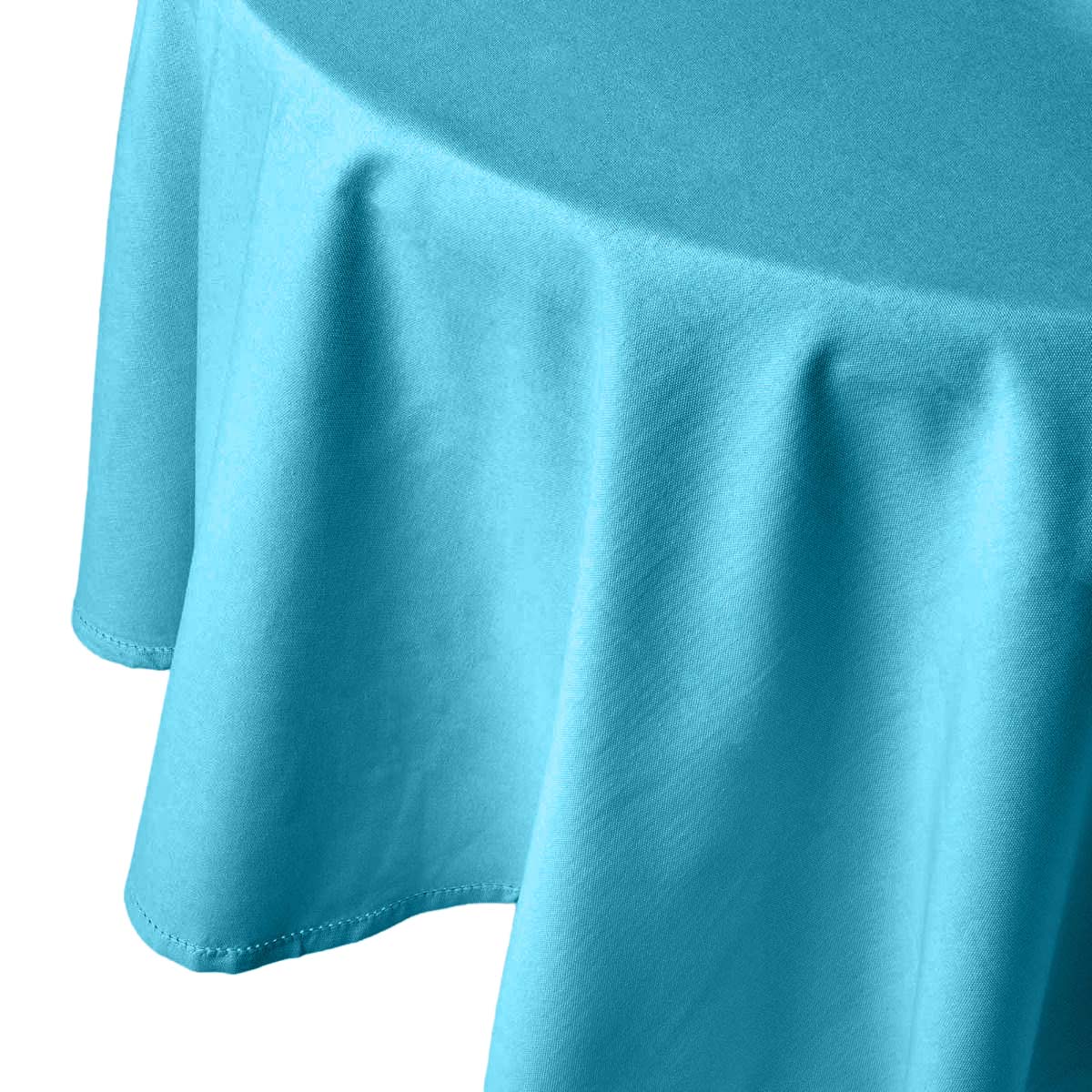 Nappe De Table Ronde En Coton Unie Bleu - 178cm - Homescapes