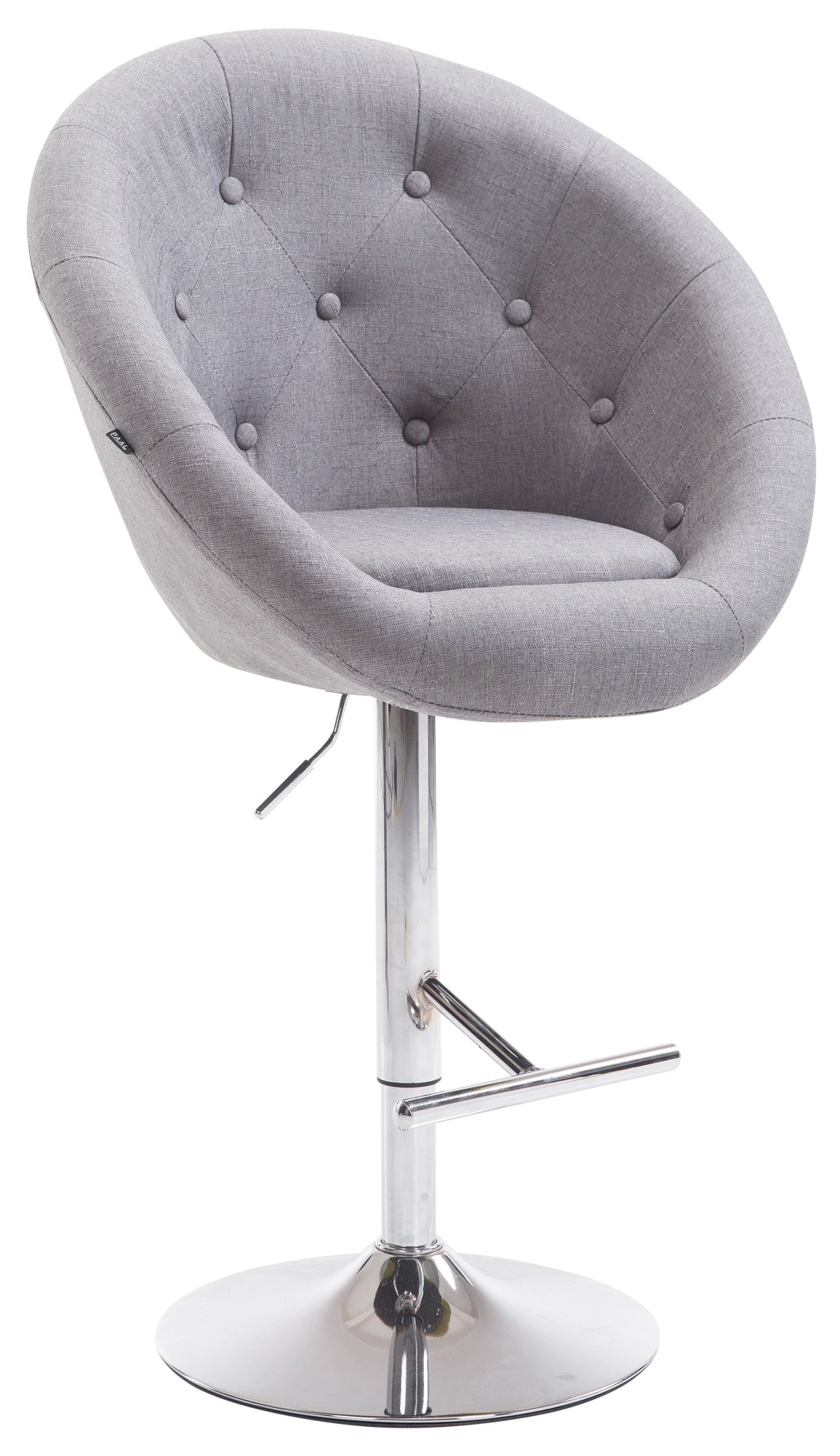 Tabouret De Bar Design Moderne Forme Œuf Capitonné Avec Repose-pieds En Métal Chromé Tissu Tdb10337