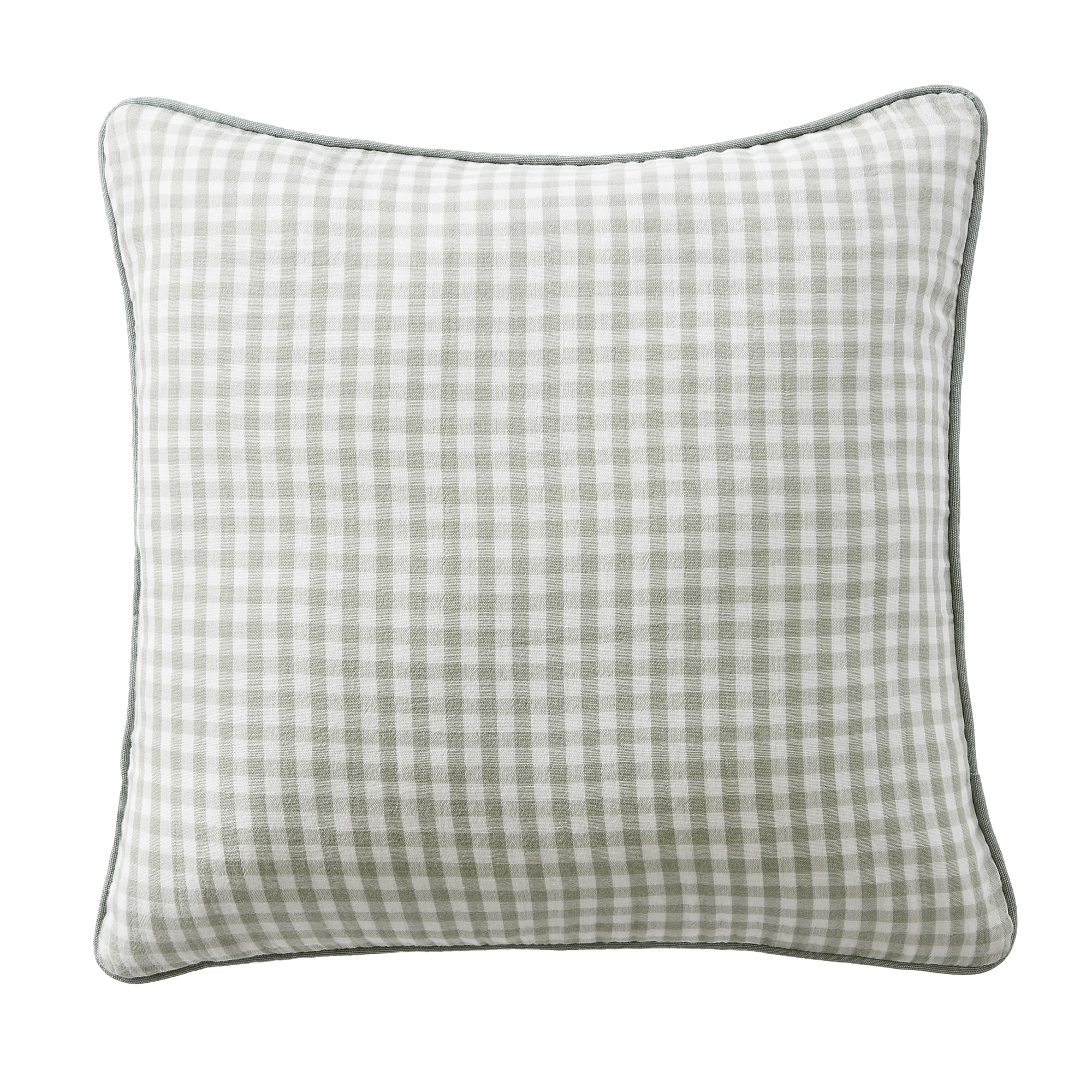 Coussin Avec Passepoil 45x45 Cm Gaze De Coton Quadri Eucalyptus