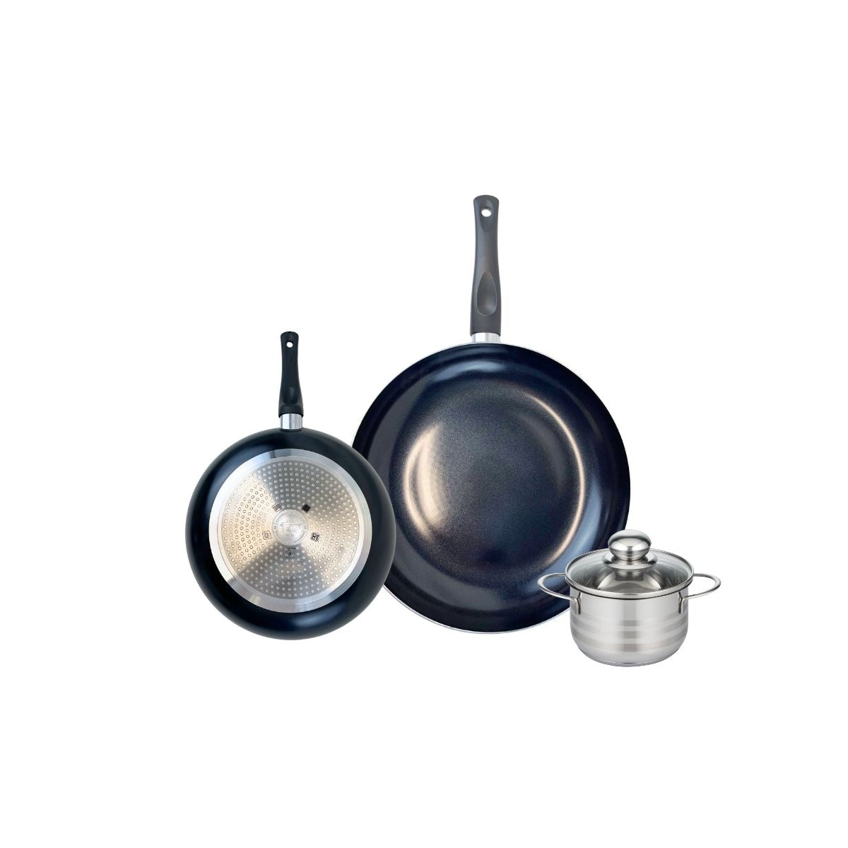 Batterie 2 Poêles 20/28cm + 1 Faitout 12cm Prima Brillant