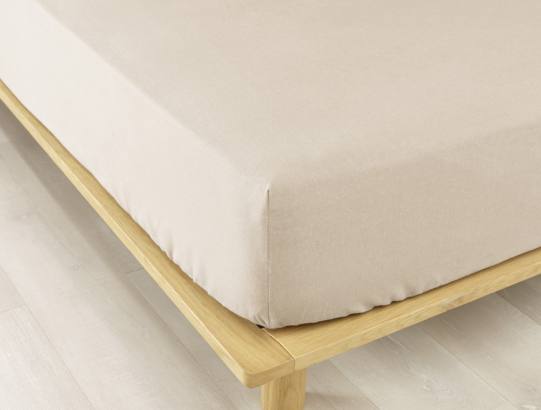 Drap Housse 90x190 +30 Cm Flanelle De Coton Sable
