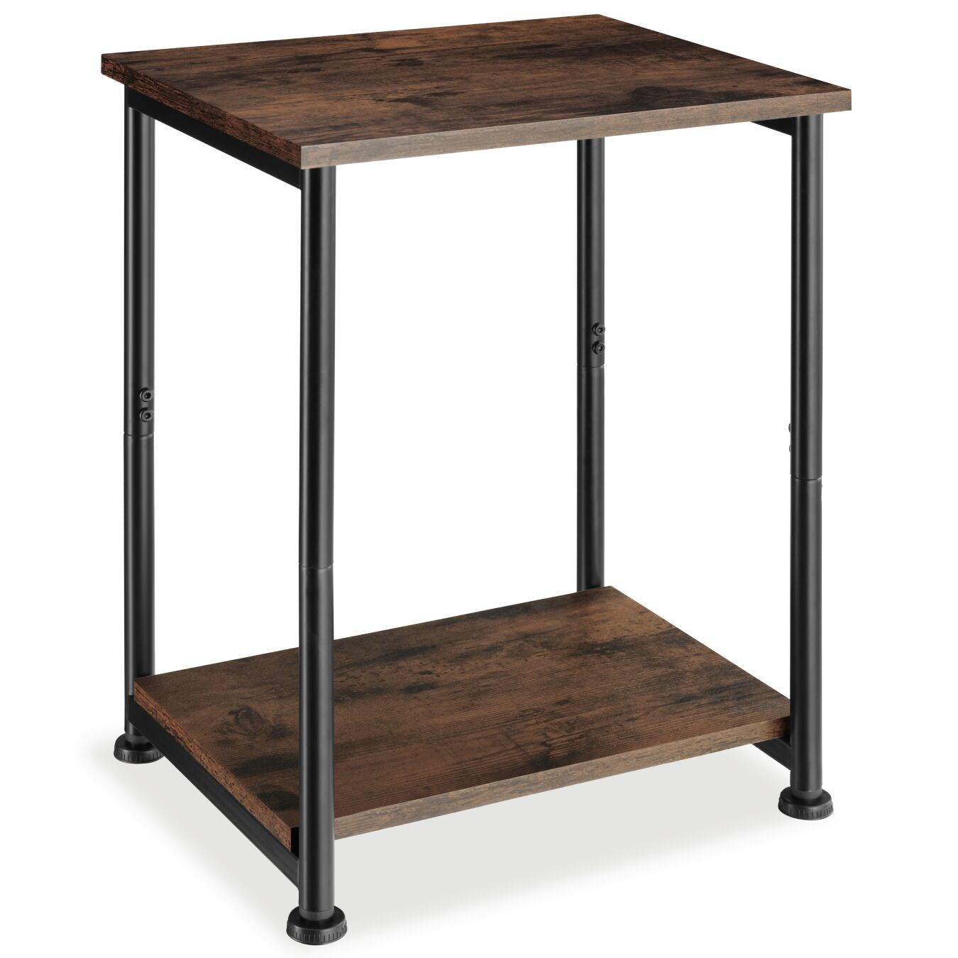 Table D'appoint Style Industriel 38,5 X 30 X 51,5 Cm Bois Foncé
