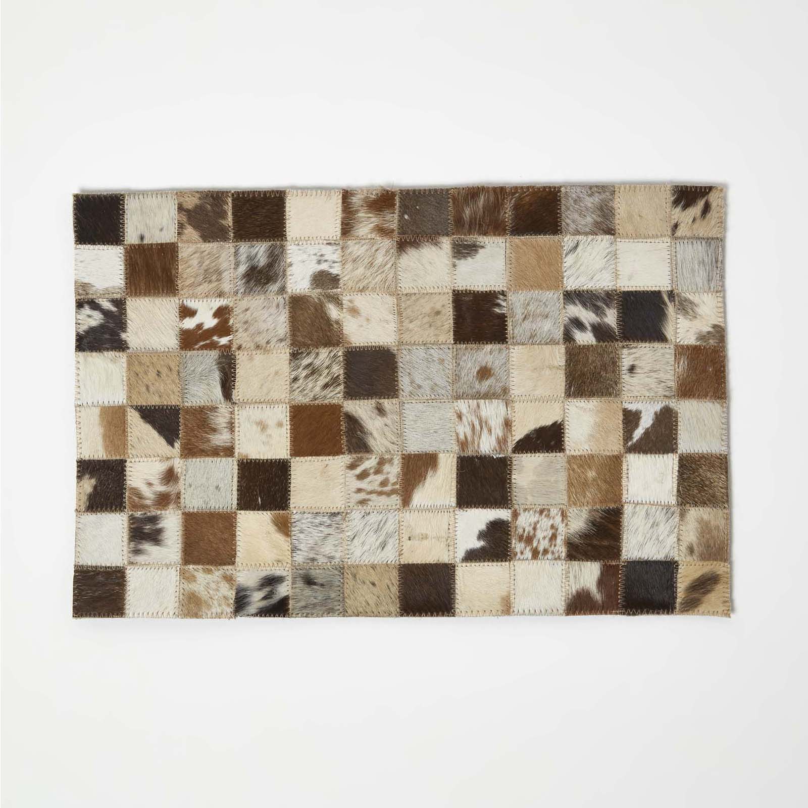 Set De Table En Peau À Carreaux Marron Lot De 4 - Homescapes