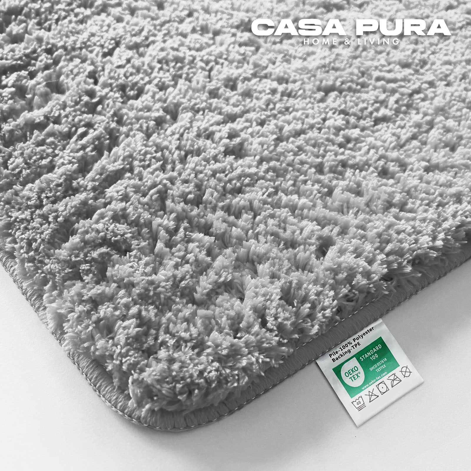 Tapis De Bain Sky Uni Gris Argenté 95 Cm Diamètre