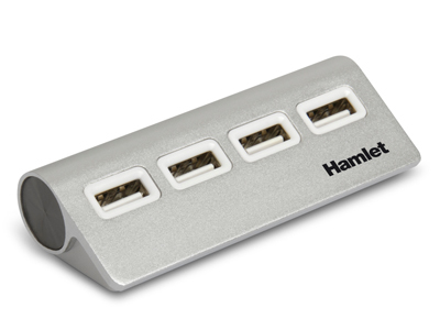 Hamlet Xhub4020al Hub & Concentrateur Usb 2.0 480 Mbit/s Aluminium
