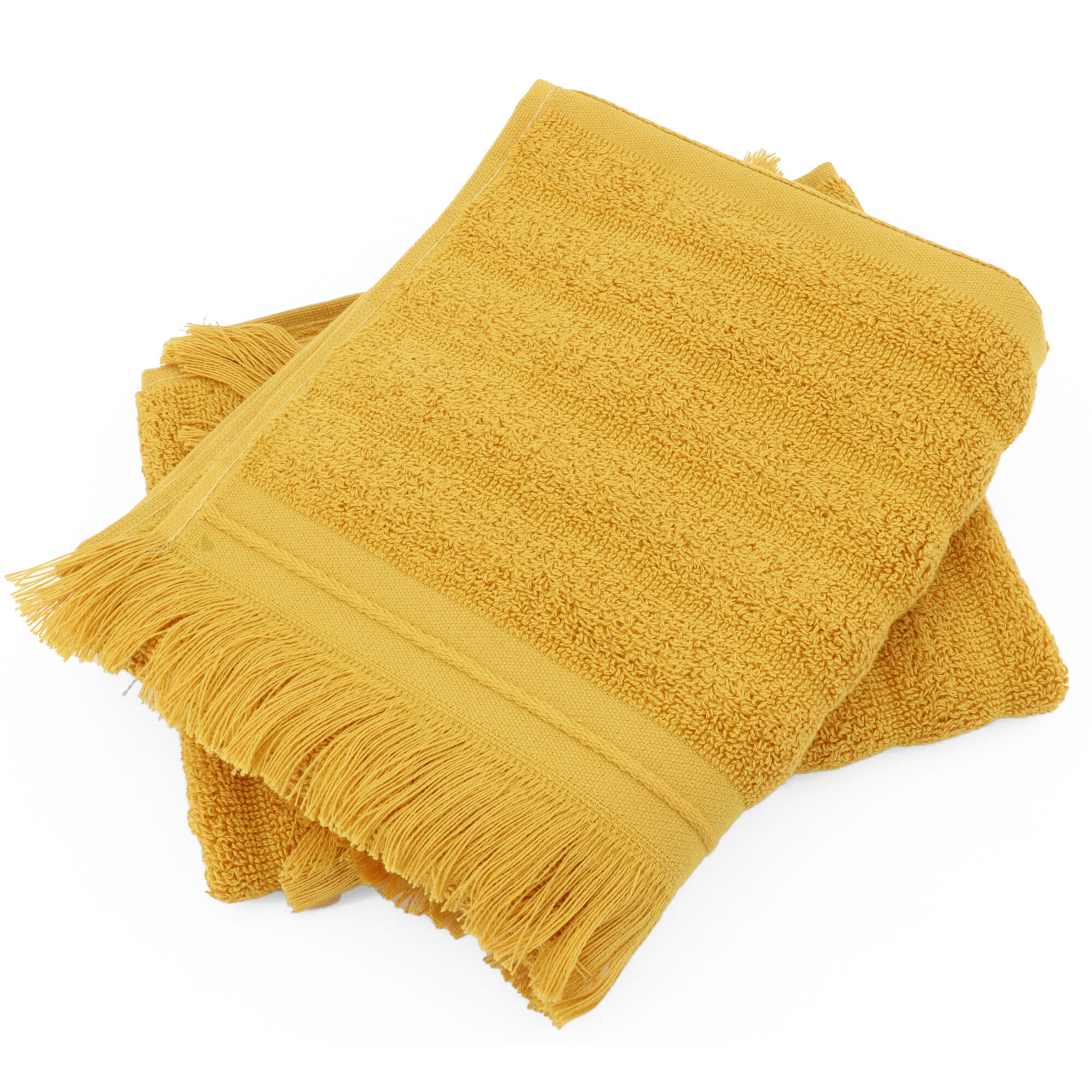 Lot De 2 Serviettes Invité 33x50 Cm Natural Stripes Curry