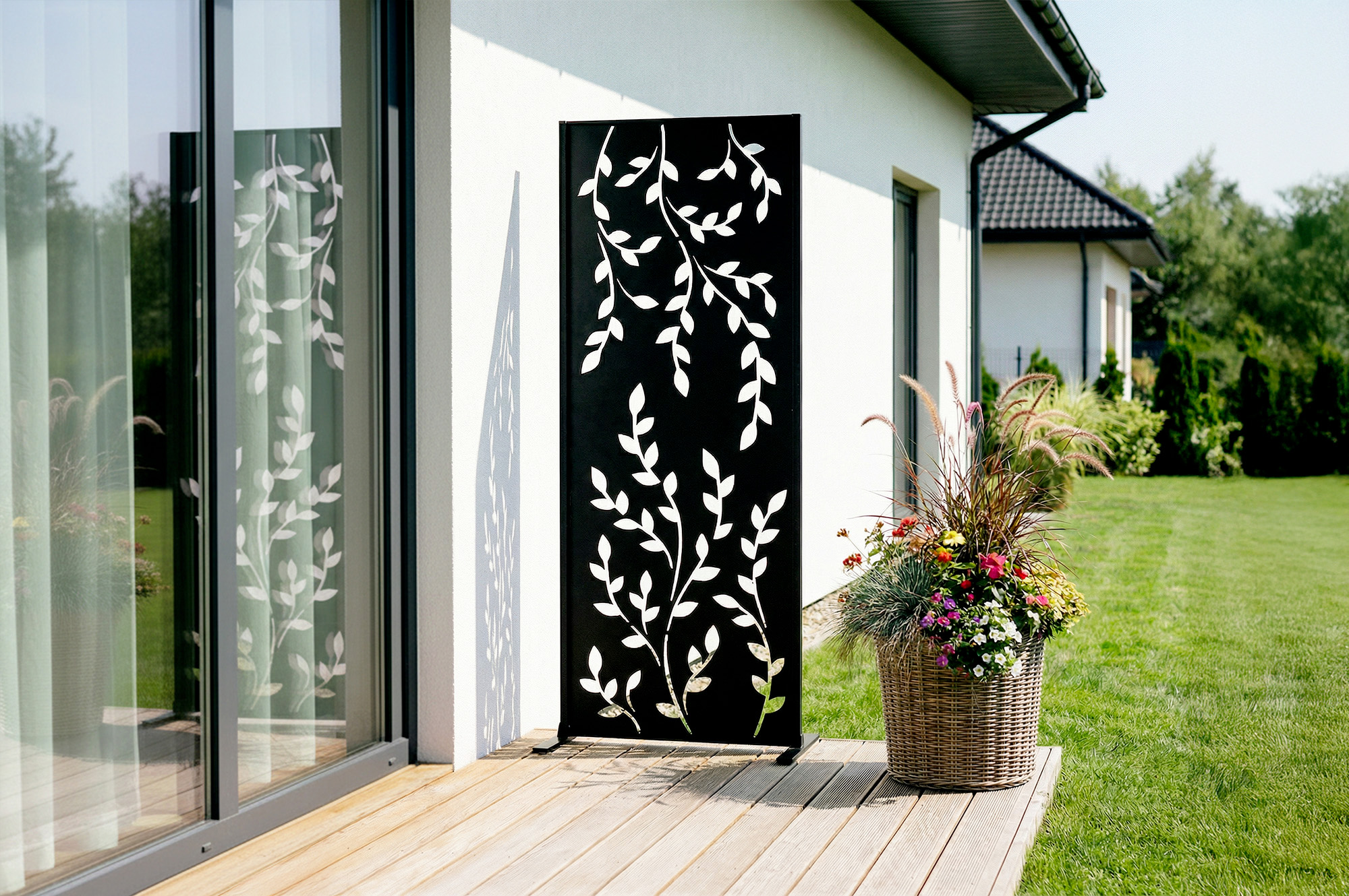 Casanoov Panneau Décoratif Folya Noir H.160 Cm Motifs Intégral