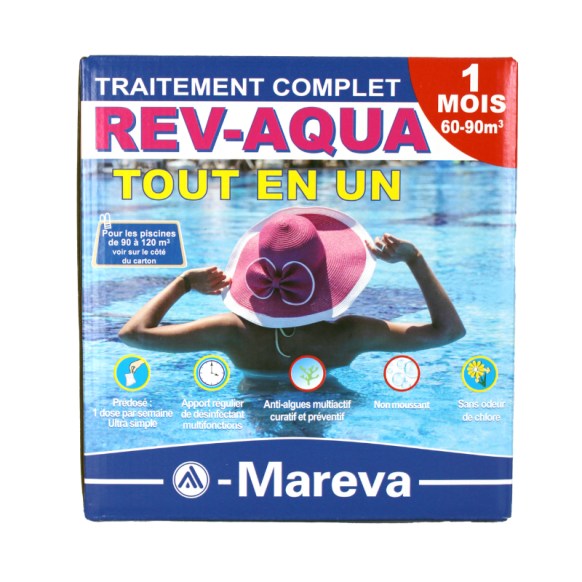 Mareva - Traitement Complet Mareva Rev-aqua 1 Mois - Piscine 60-90 M3 (revaqua) - Lot De 2