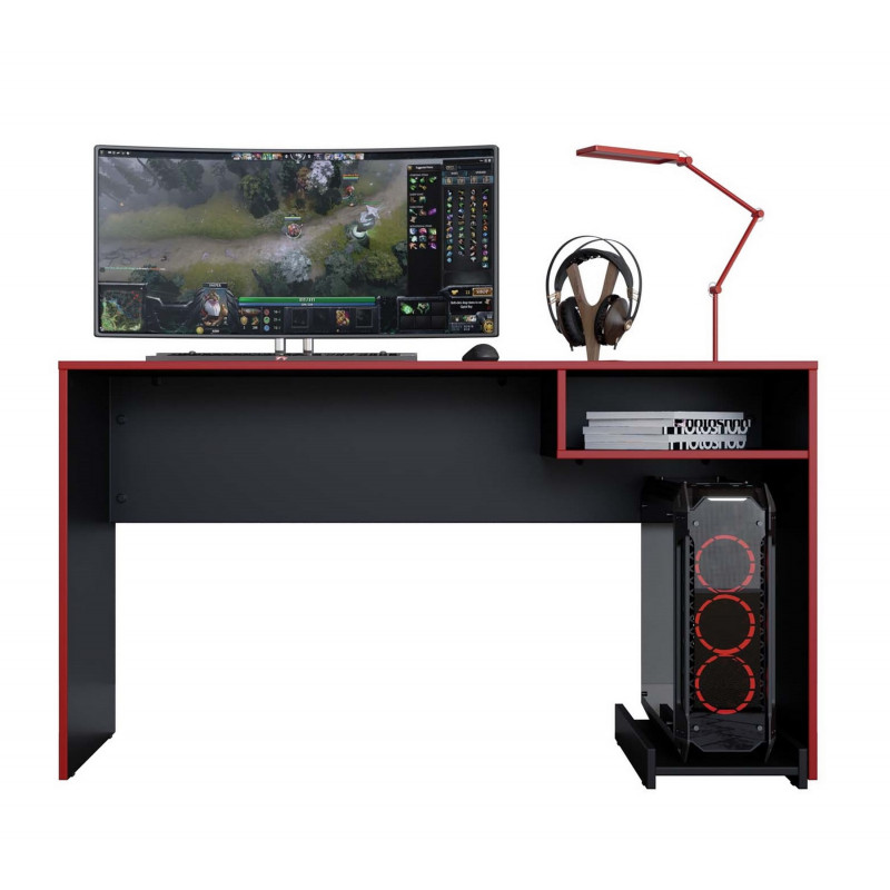 Bureau Gamer Beaux Meubles Pas Chers Pixel 136 Cm 75 Cm 45,1 Cm Noir Panneaux De Particules