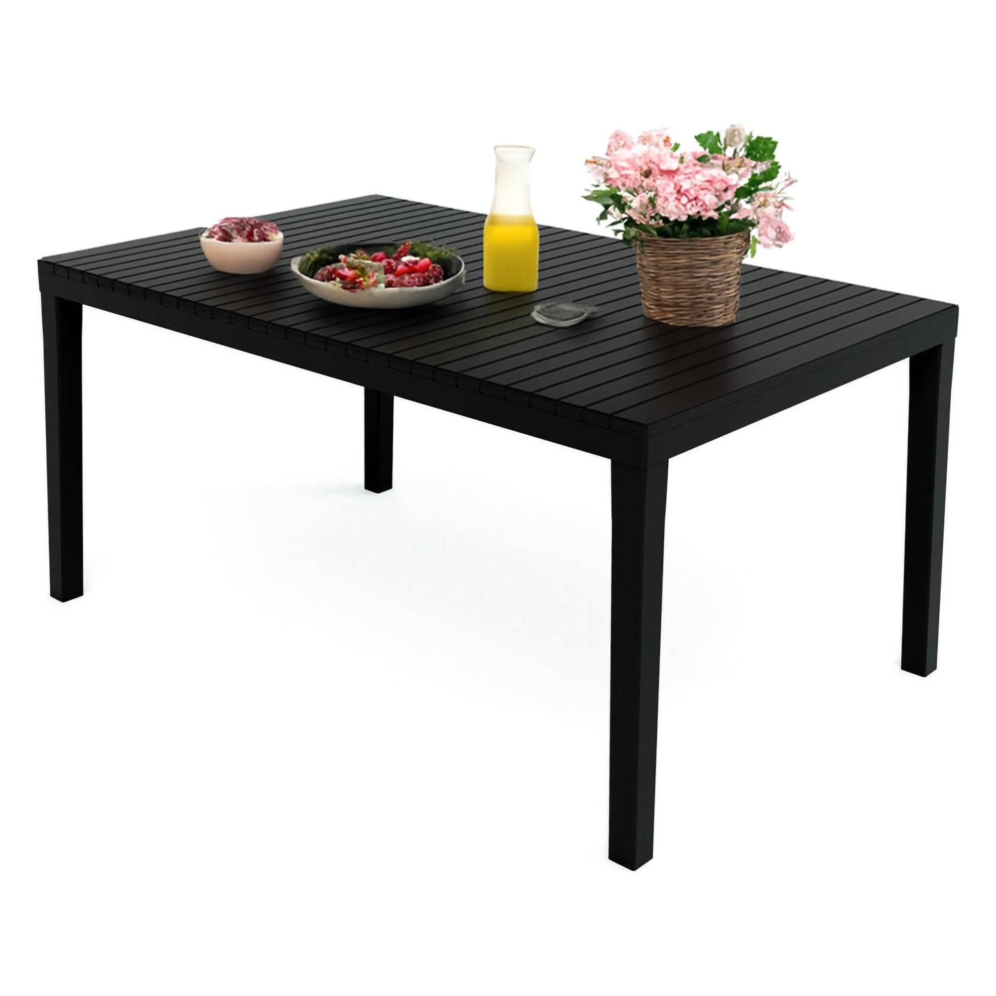 Table D'extérieur,en Pvc,anthracite,150x90h72 Cm