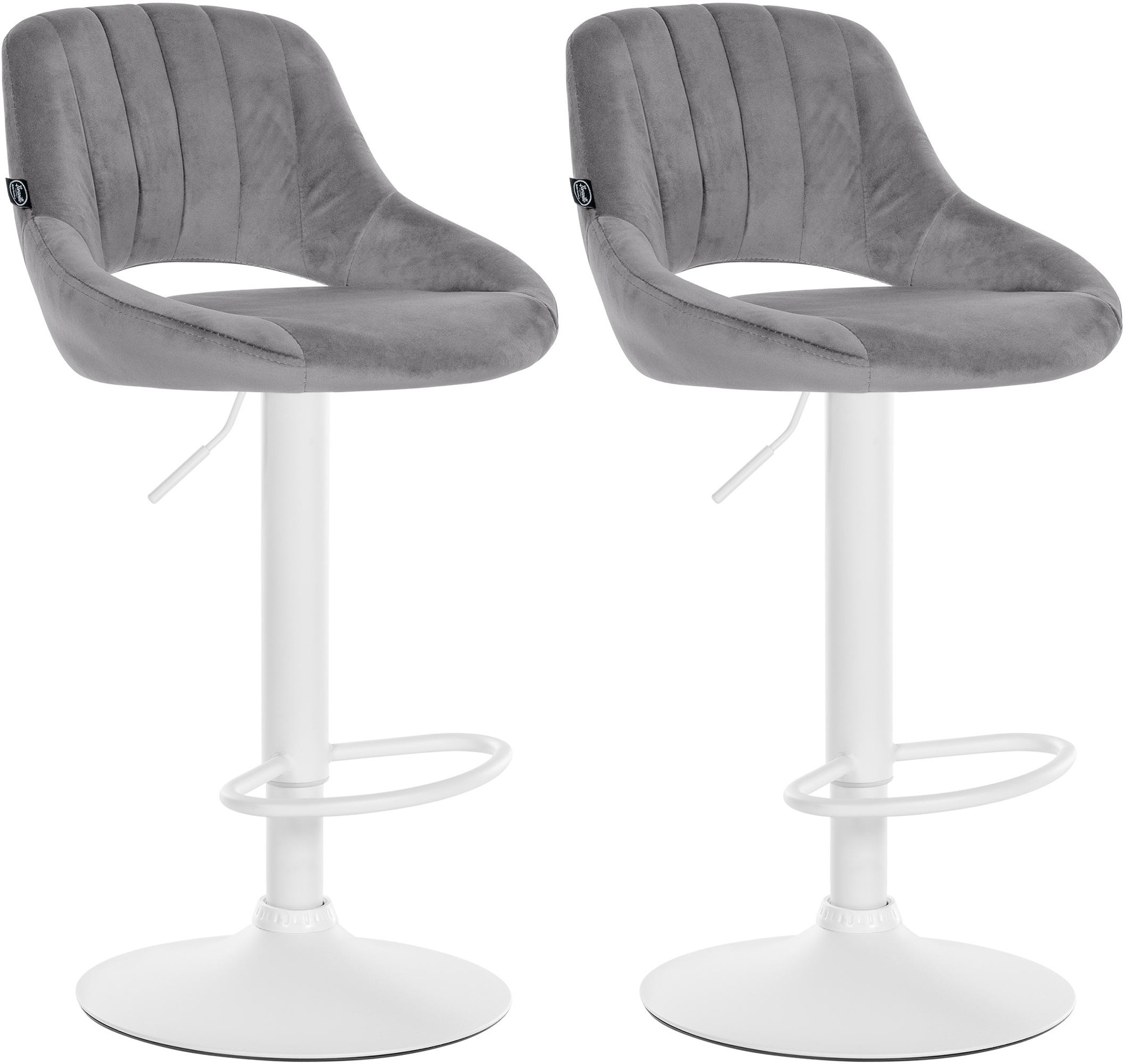 Lot De 2 Tabourets De Bar Milet Velours W Gris Foncé