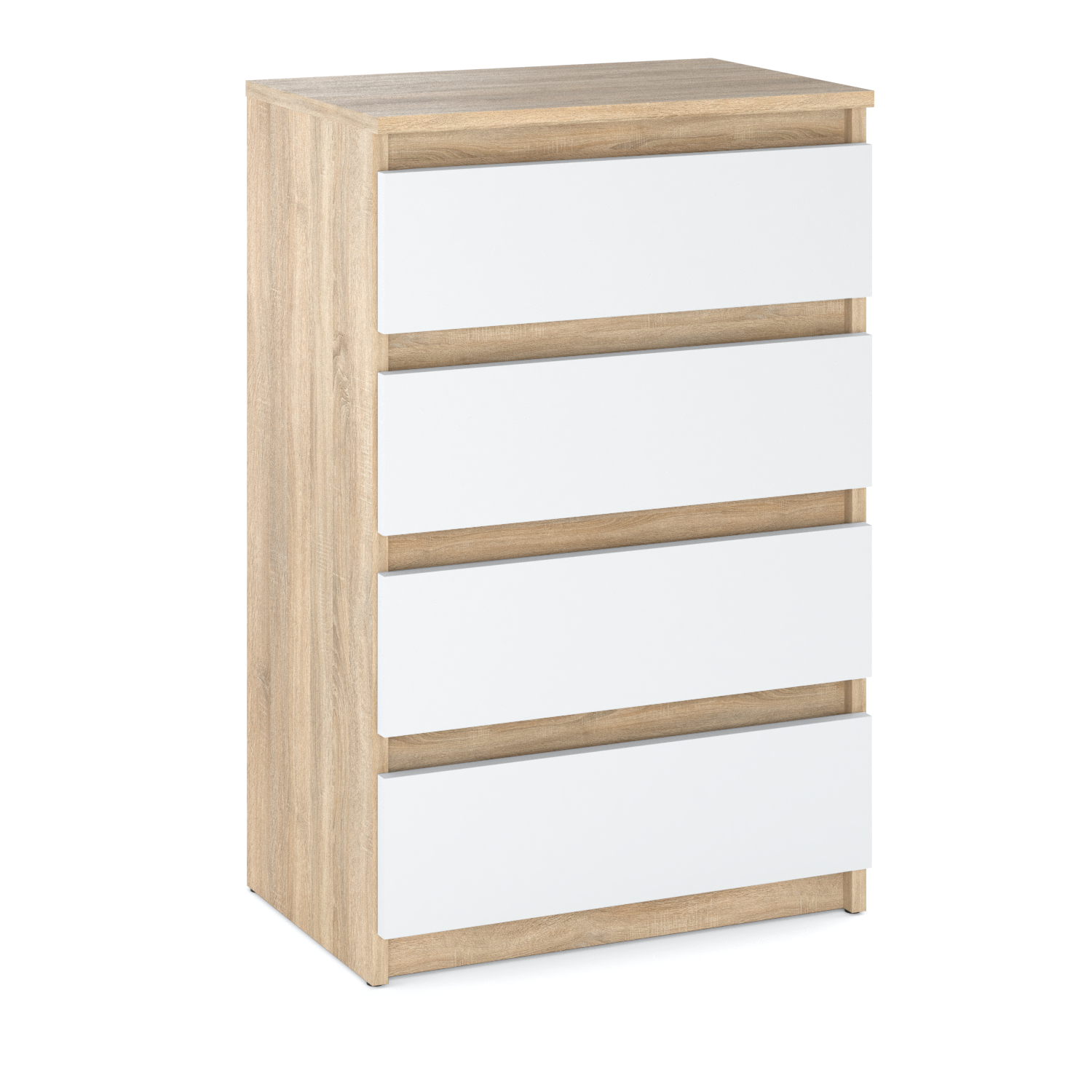 Commode Avec 4 Tiroirs 60cm Chêne Sonoma Blanc Meubles De Salon -tv-chambre
