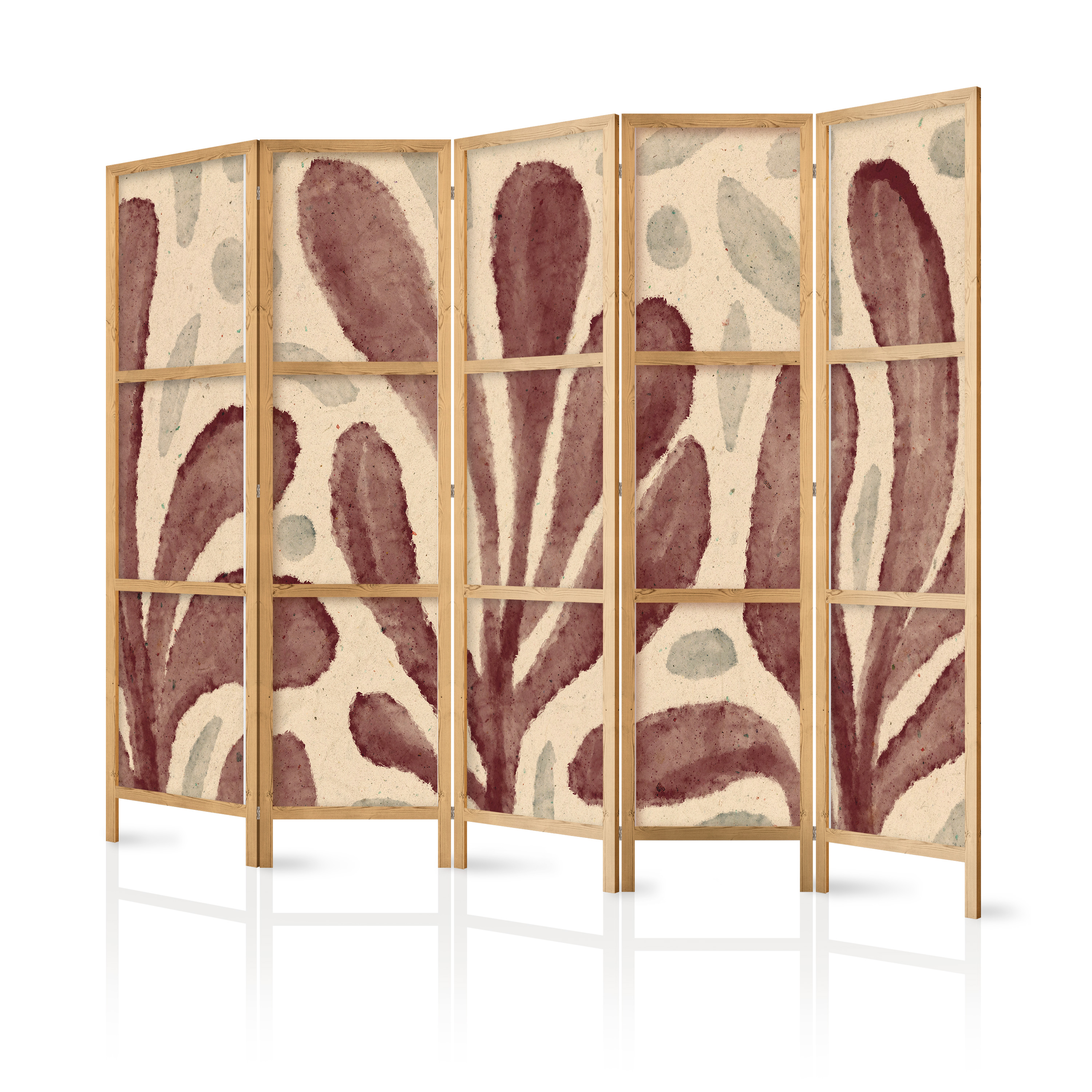 Paravent Japonais -formes Végétales Irrégulières Dans Le Style De Matisse 225x172
