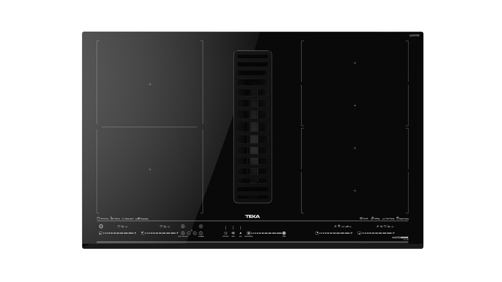 Teka Mastersense Air Aff 87601 Mst Noir Intégré 80 Cm Plaque Avec Zone À Induction 6 Zone(s) Hotte Intégrée
