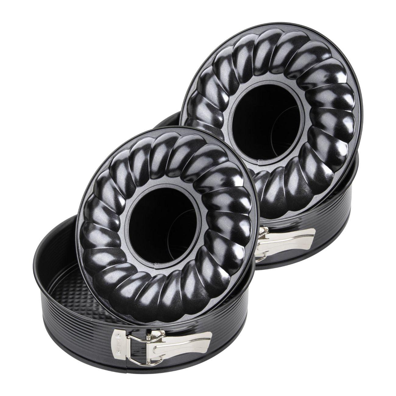 Lot De 2 Moules À Gâteaux 28/28/6,5 Cm Black Metallic Black