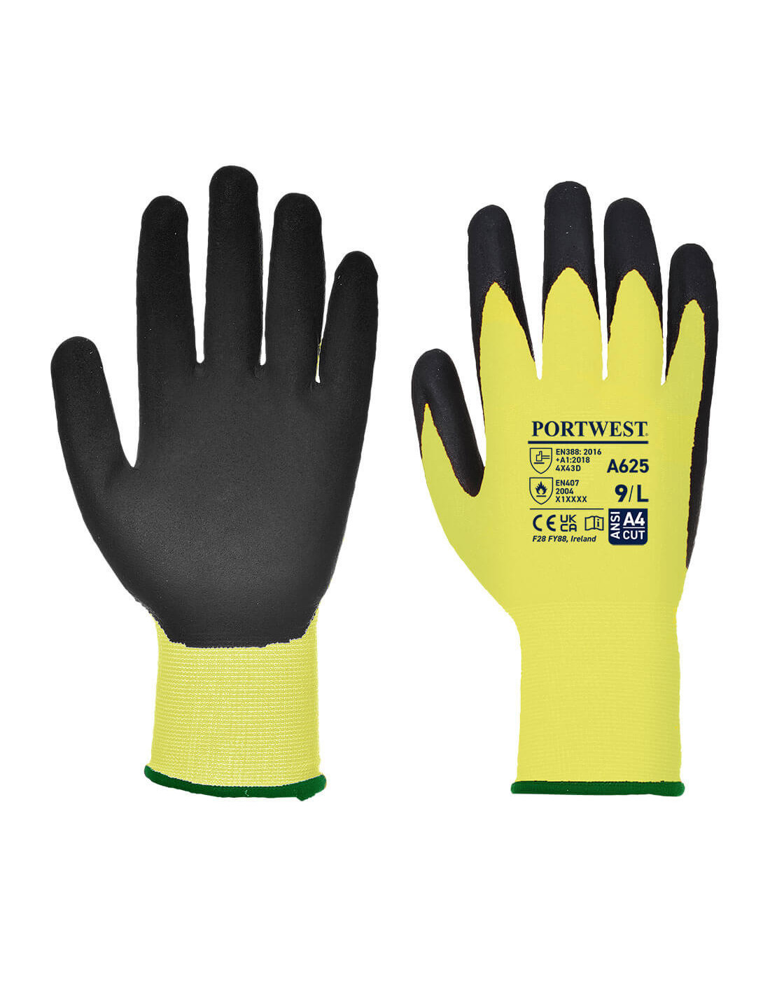 Gant Pu Vis-tex Coupure D Couleur: Jaune/noir Taille M - Portwest