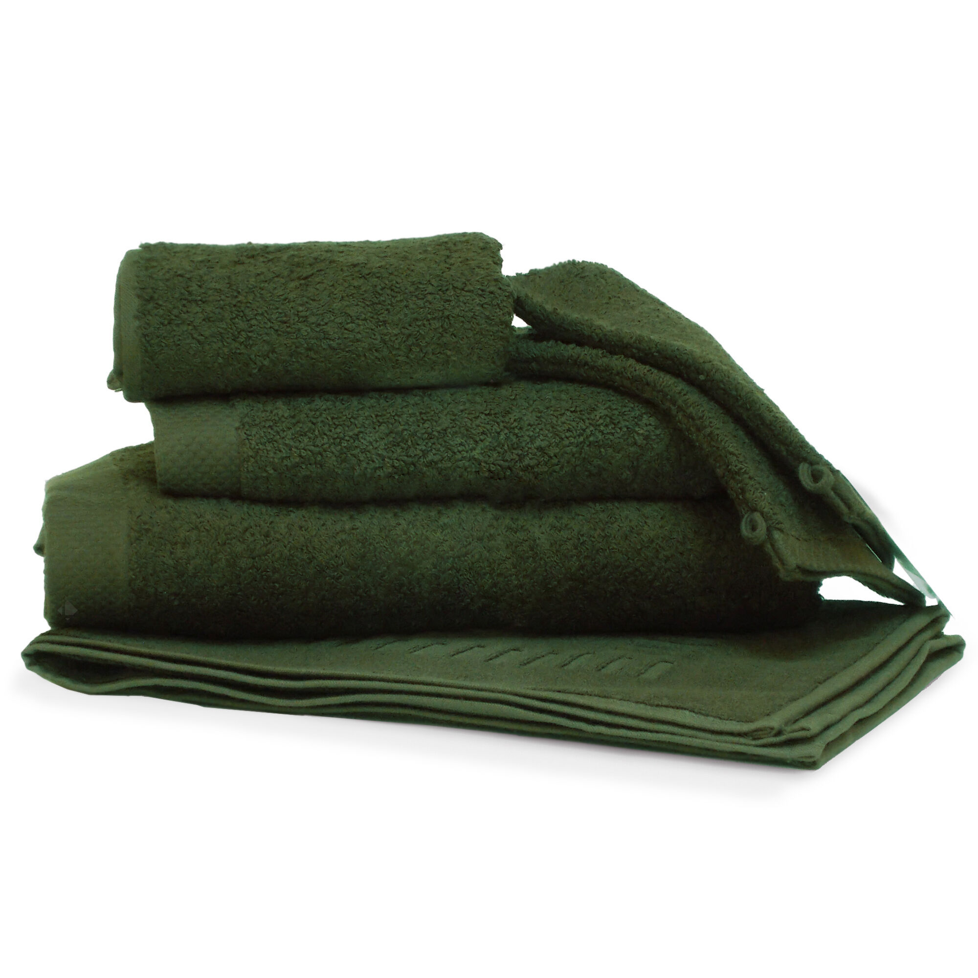 Parure De Bain 6 Pièces Pure Kaki 550g/m2