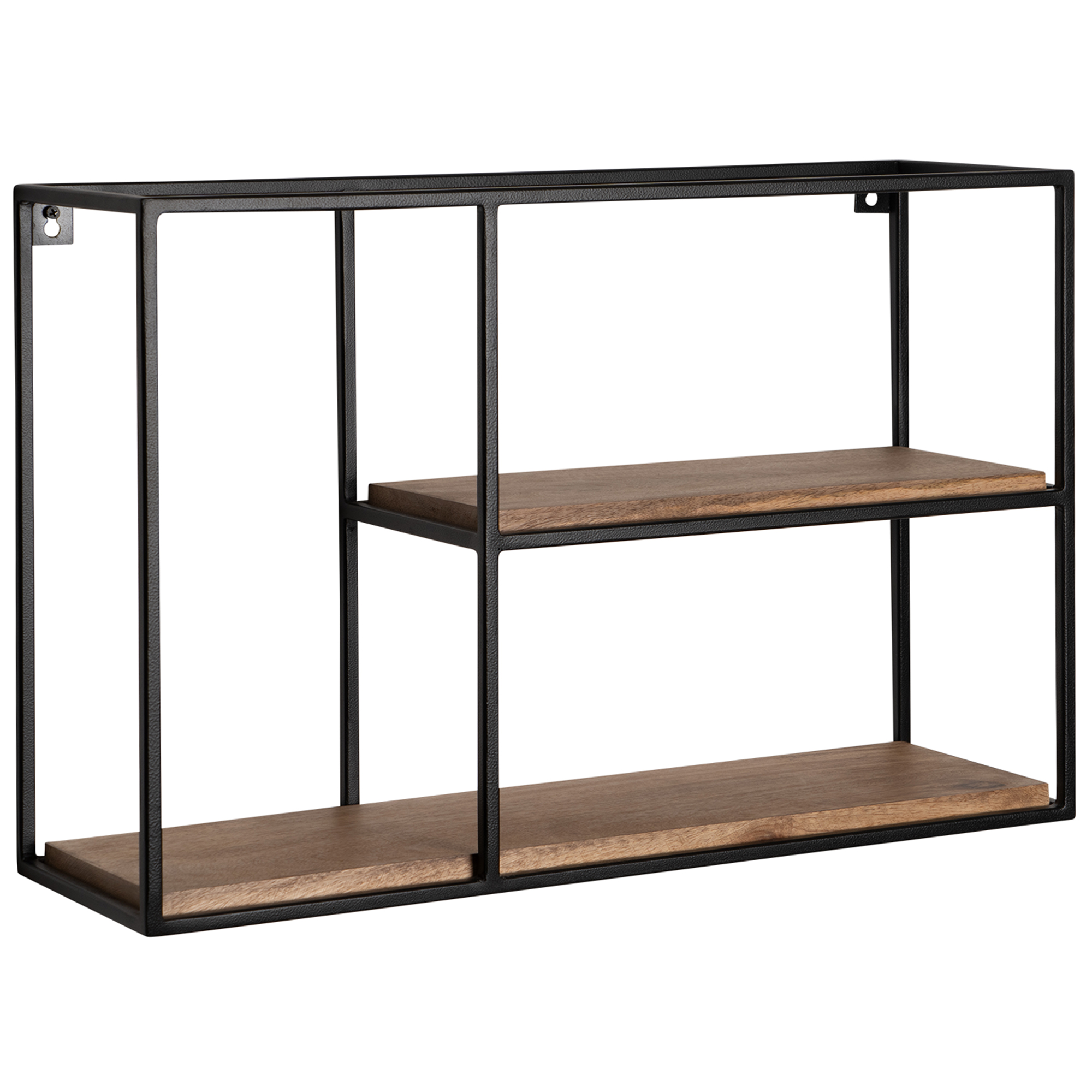 Finebuy Étagère Murale Bois Massif Métal 60x40x18 Cm Étagère Suspendue Flottante