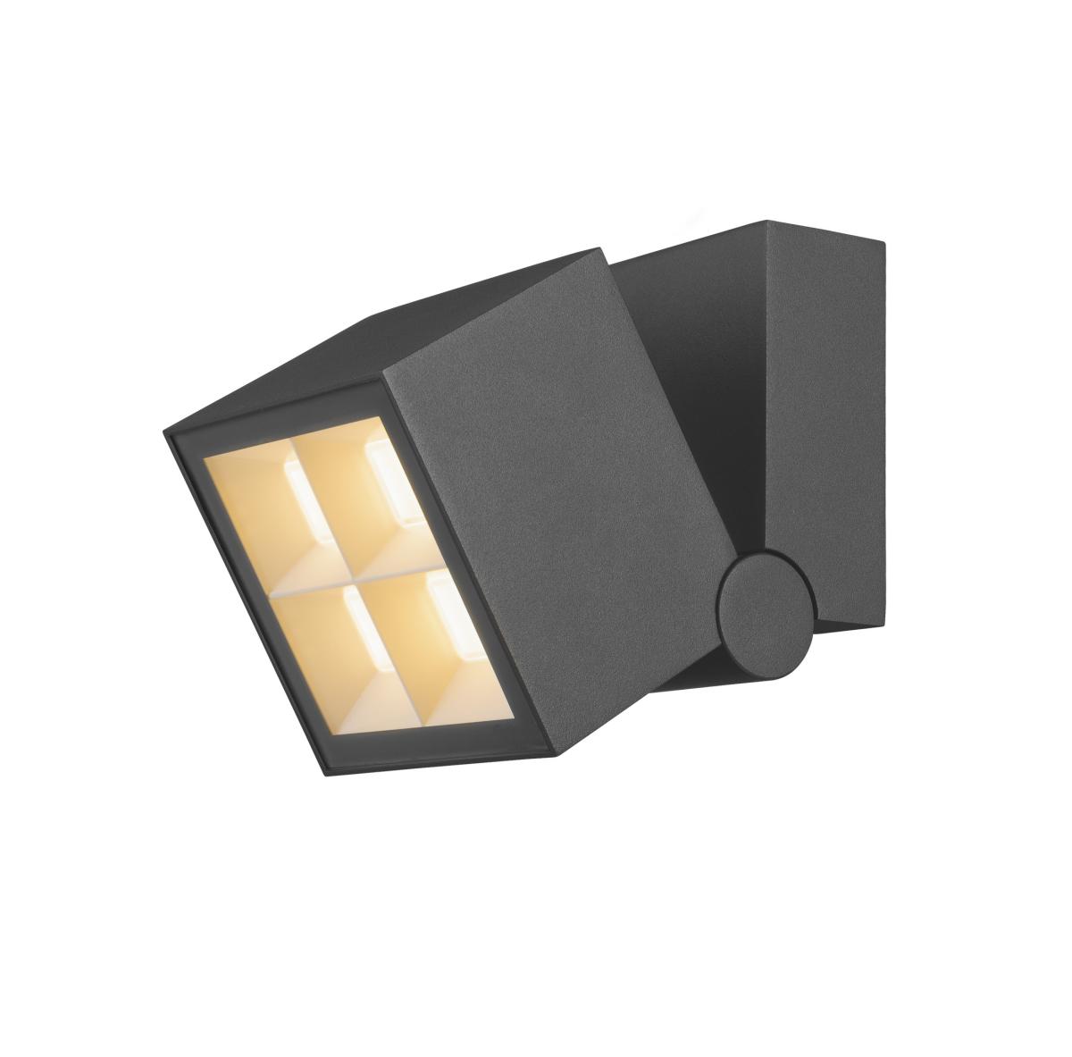 SLV Applique murale LED S-Cube, anthracite, aluminium, largeur 9,5 cm, CCT