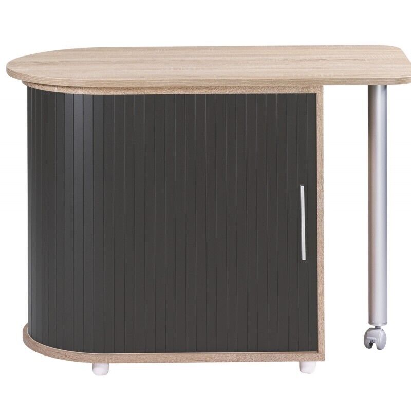Bureau Pivotant Beaux Meubles Pas Chers 360° 105 X 55 Cm Noir Panneaux Mélaminés