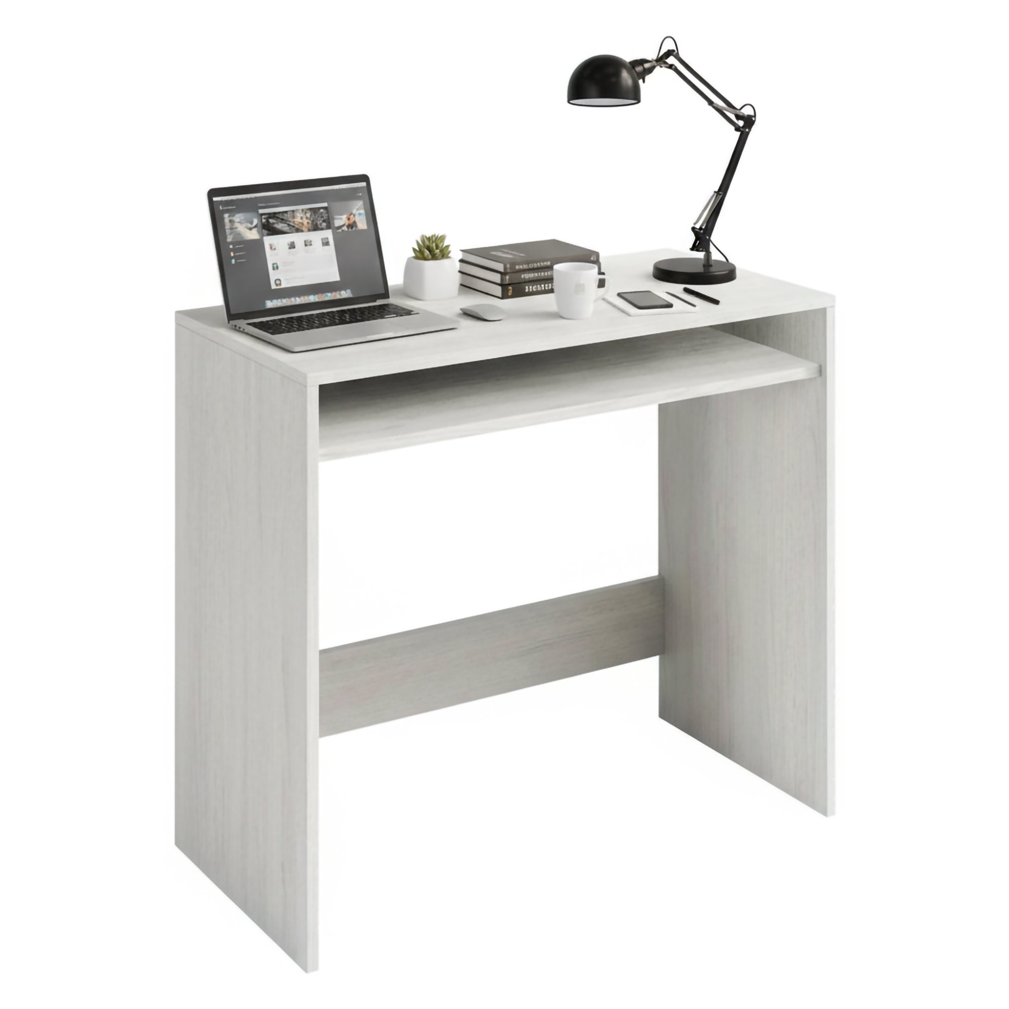 Bureau,effet Bois,blanc Antique,79x43h78 Cm
