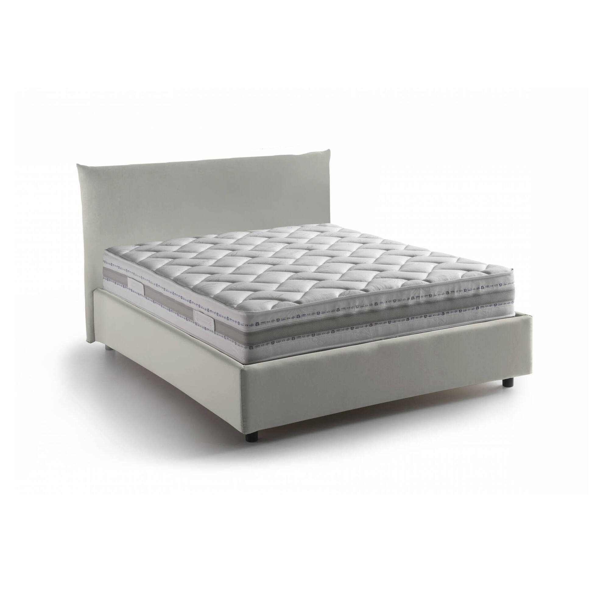 Lit Coffre En Tissu Beige 120x190