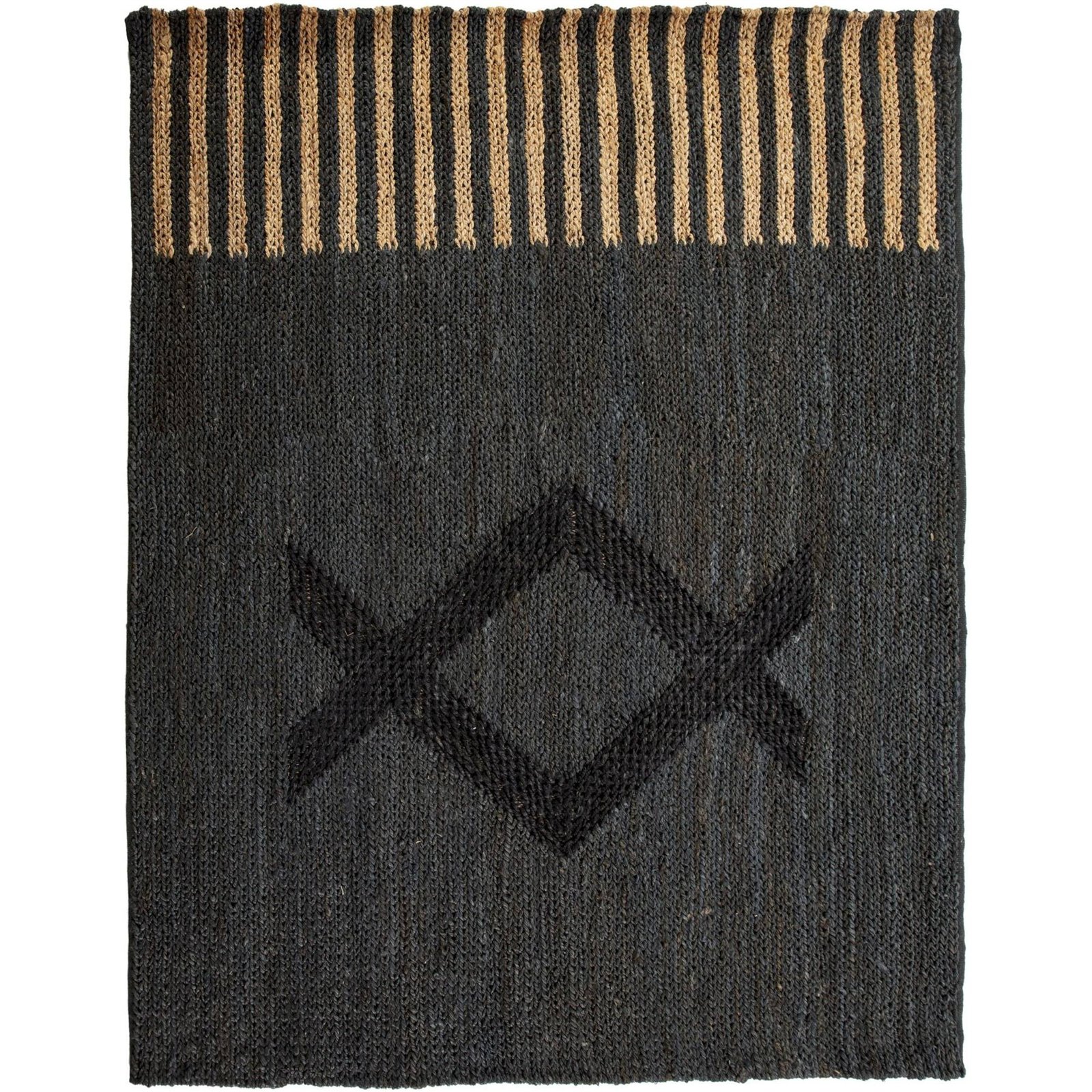 Tapis 200 X 250 Cm Jute - Noir, Naturel