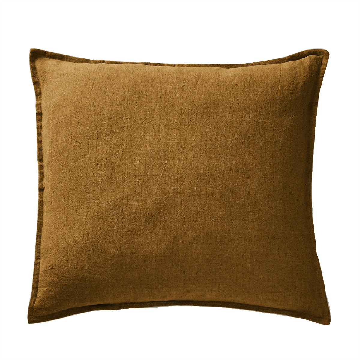 Margaux - Taie D'oreiller 60x60cm Lin Lavé Coloris Caramel