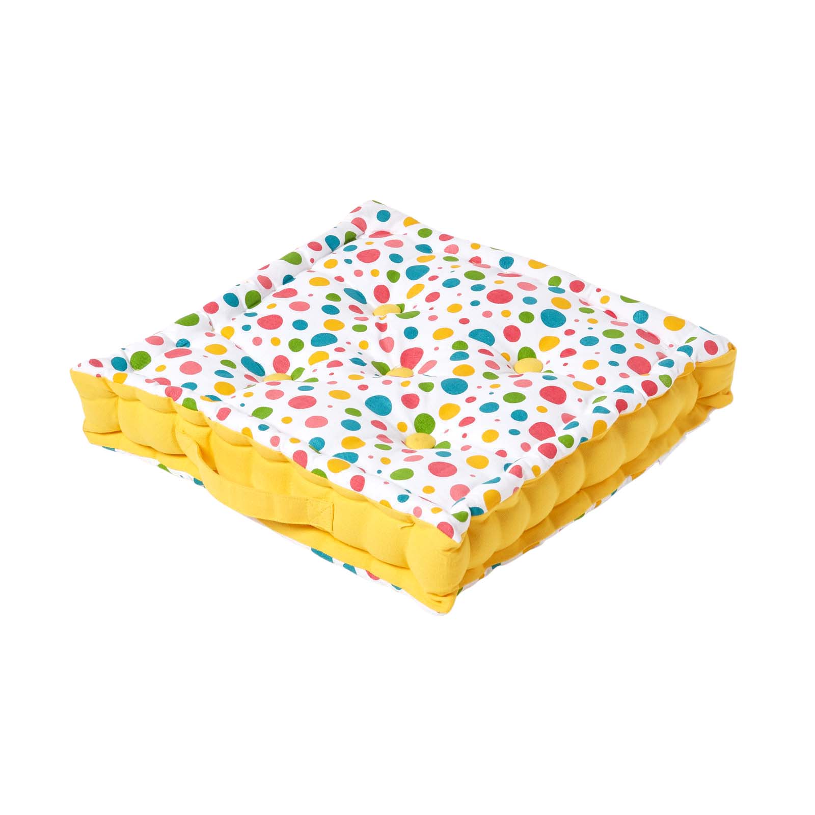 Coussin De Sol Pois Multicolores 40x40cm - Homescapes