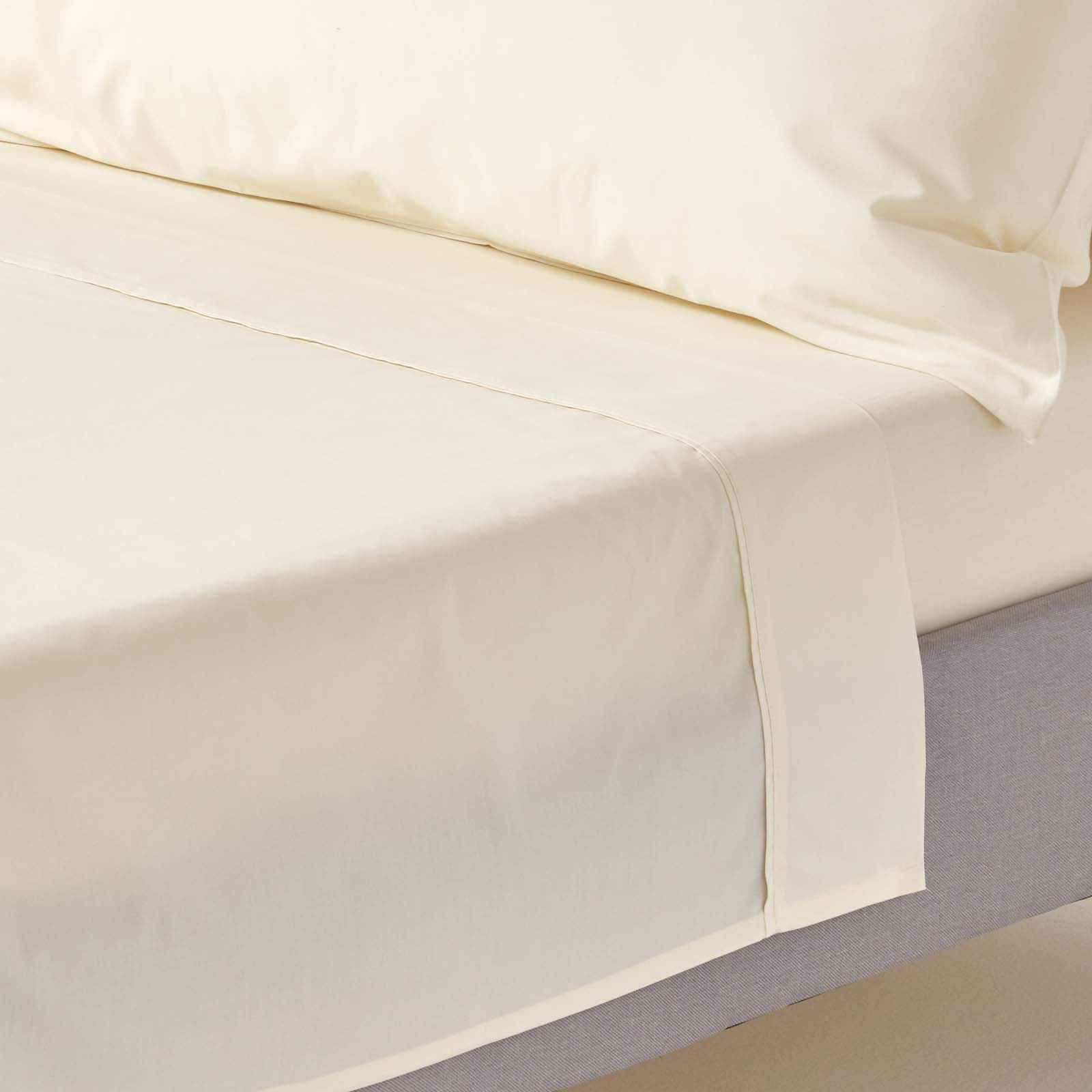 Drap Plat 230x255cm Beige Coton Égyptien 200tc Homescapes