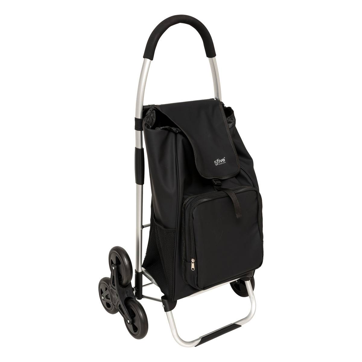 Chariot De Course Pliable Noir 6 Roues 36l - 5five