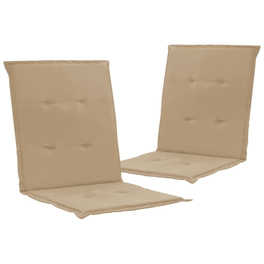 Lot De 2 Coussins De Chaise De Jardin 100% Polyester Beige 100 X 50 Dec021692