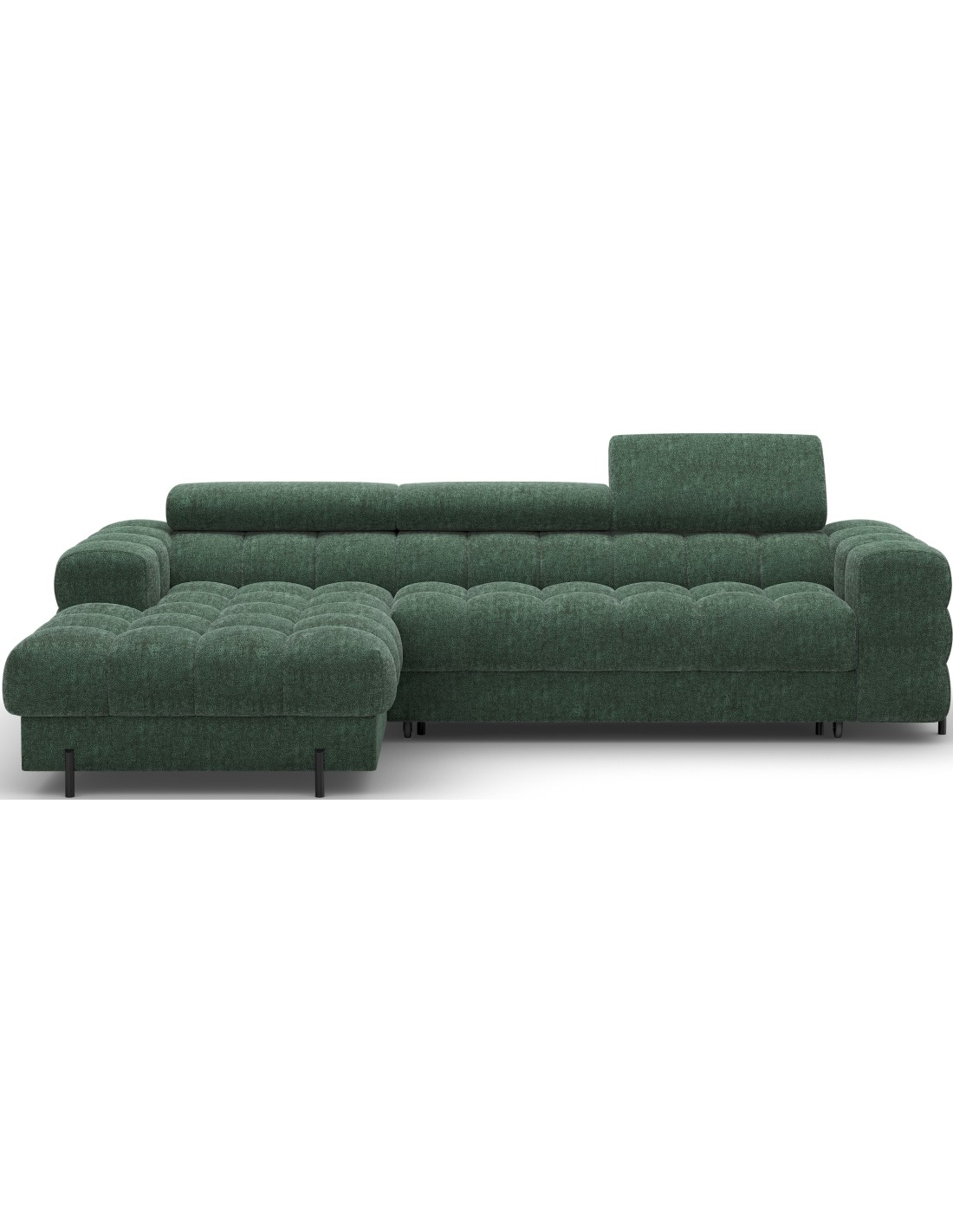 Canapé D'Angle Gauche Convertible Emeraude Style Épuré 285x99x181cm Filtro