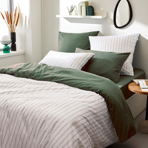 Linnea Gaby Housse De Couette Vert Coton 140 X 200 Cm