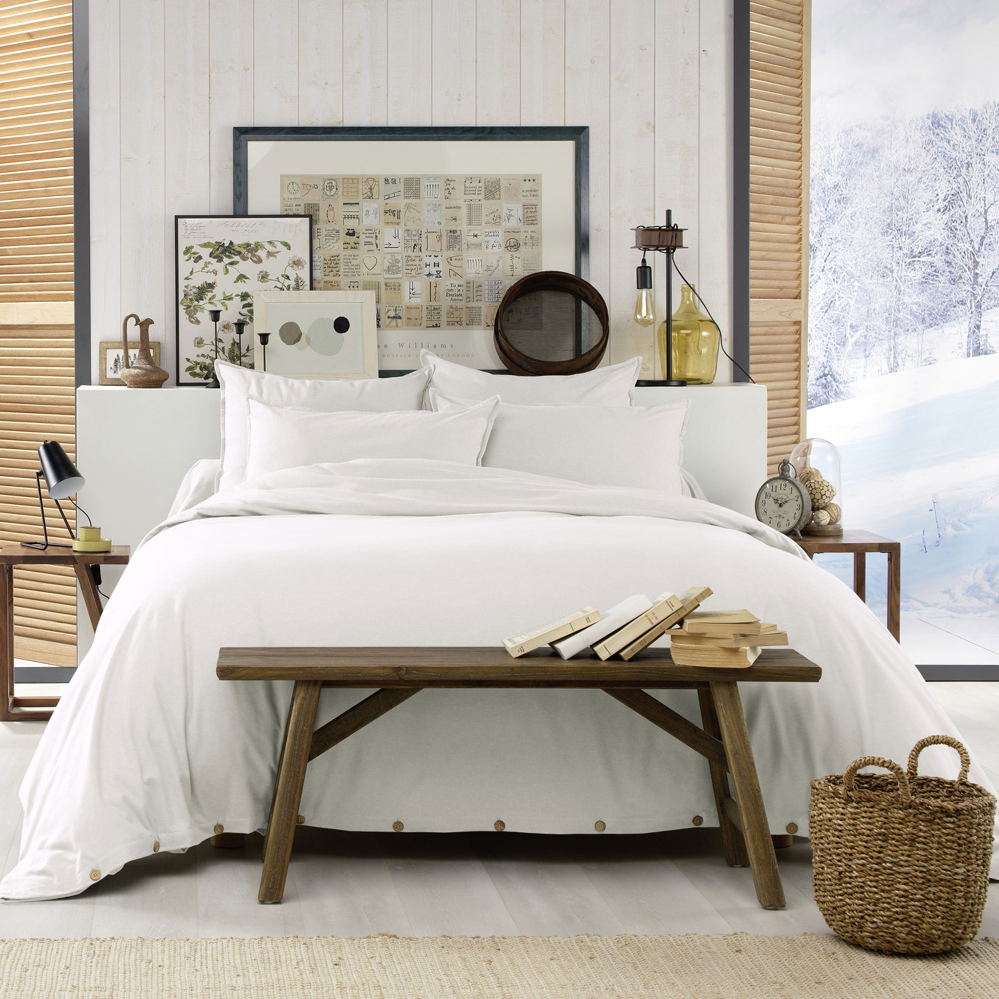 Housse De Couette 240x260 Flanelle De Coton Neige