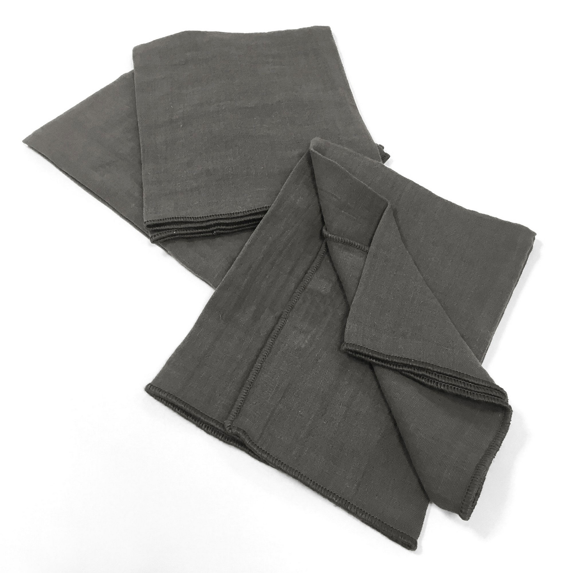 Lot De 3 Serviettes 40x40 Gaze De Coton Granit
