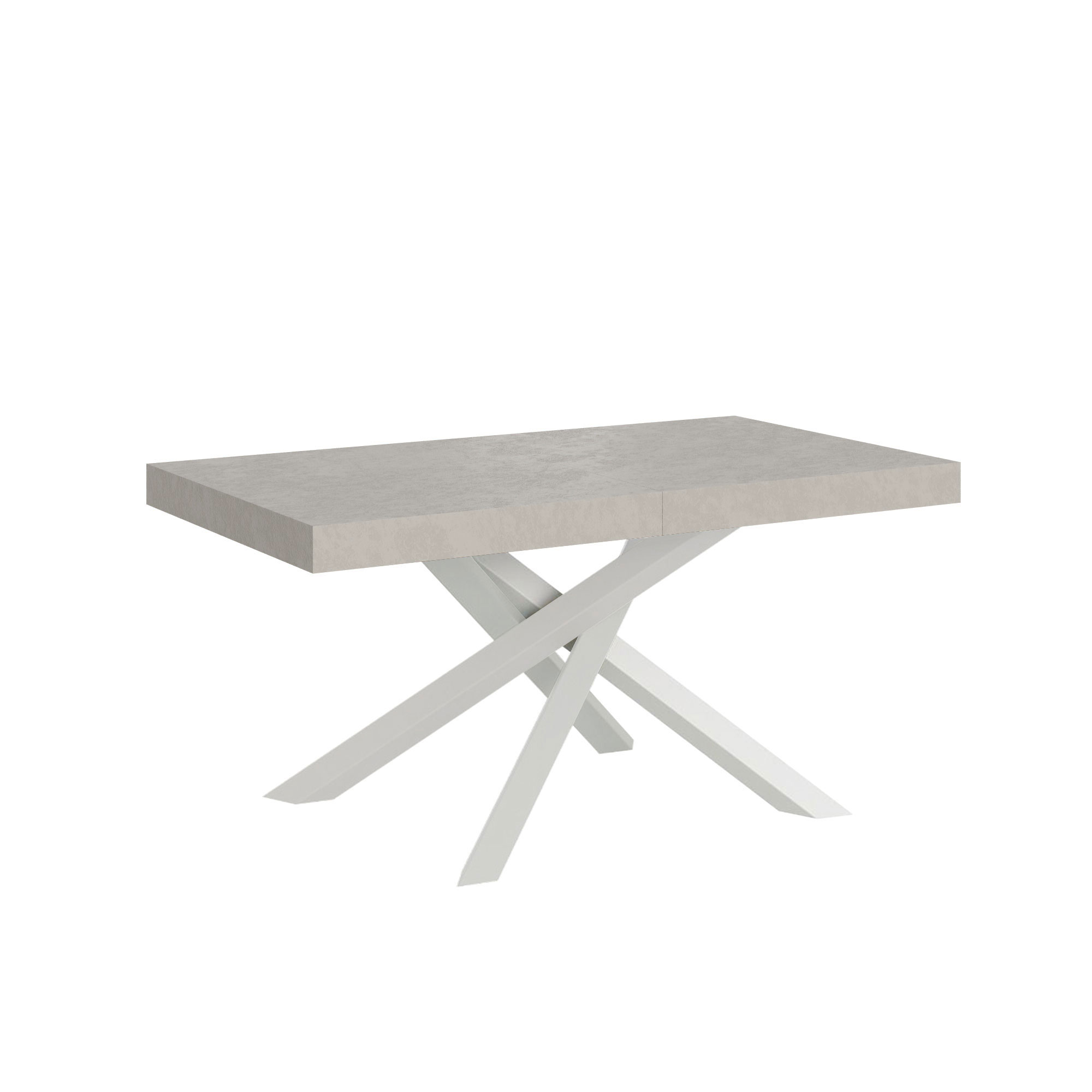Table Extensible Volantis En Cachemire 160/264x90 Cm Avec Pieds Blancs